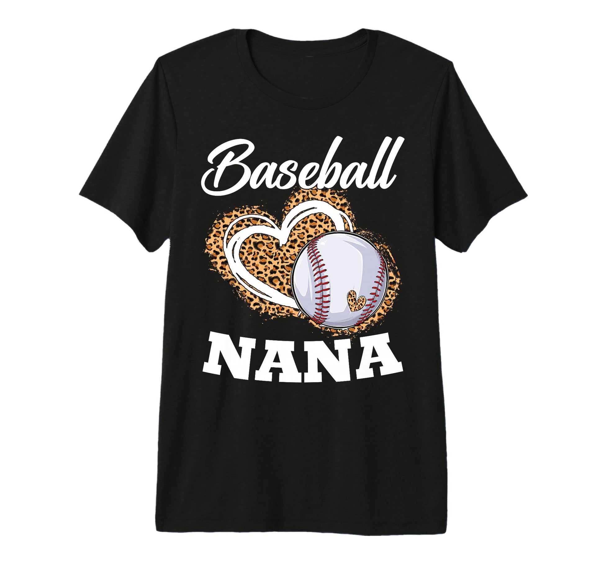 Baseball Nana Grandma Leopard T-Shirt - Custom Art Print for Adults - T-Shirt, Sweatshirt, Hoodie