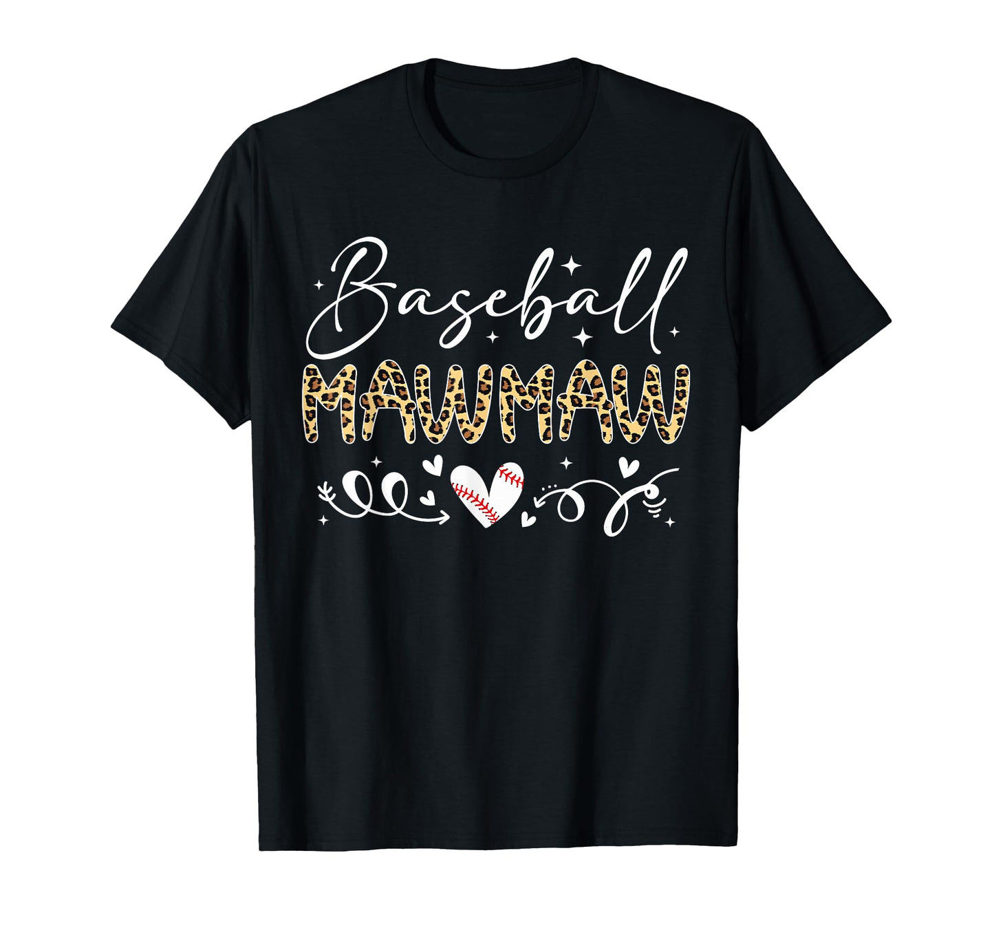 Baseball Mawmaw Leopard Baseball T-Shirt - Fun Novelty Design for Adults - T-Shirt, Sweatshirt, Hoodie