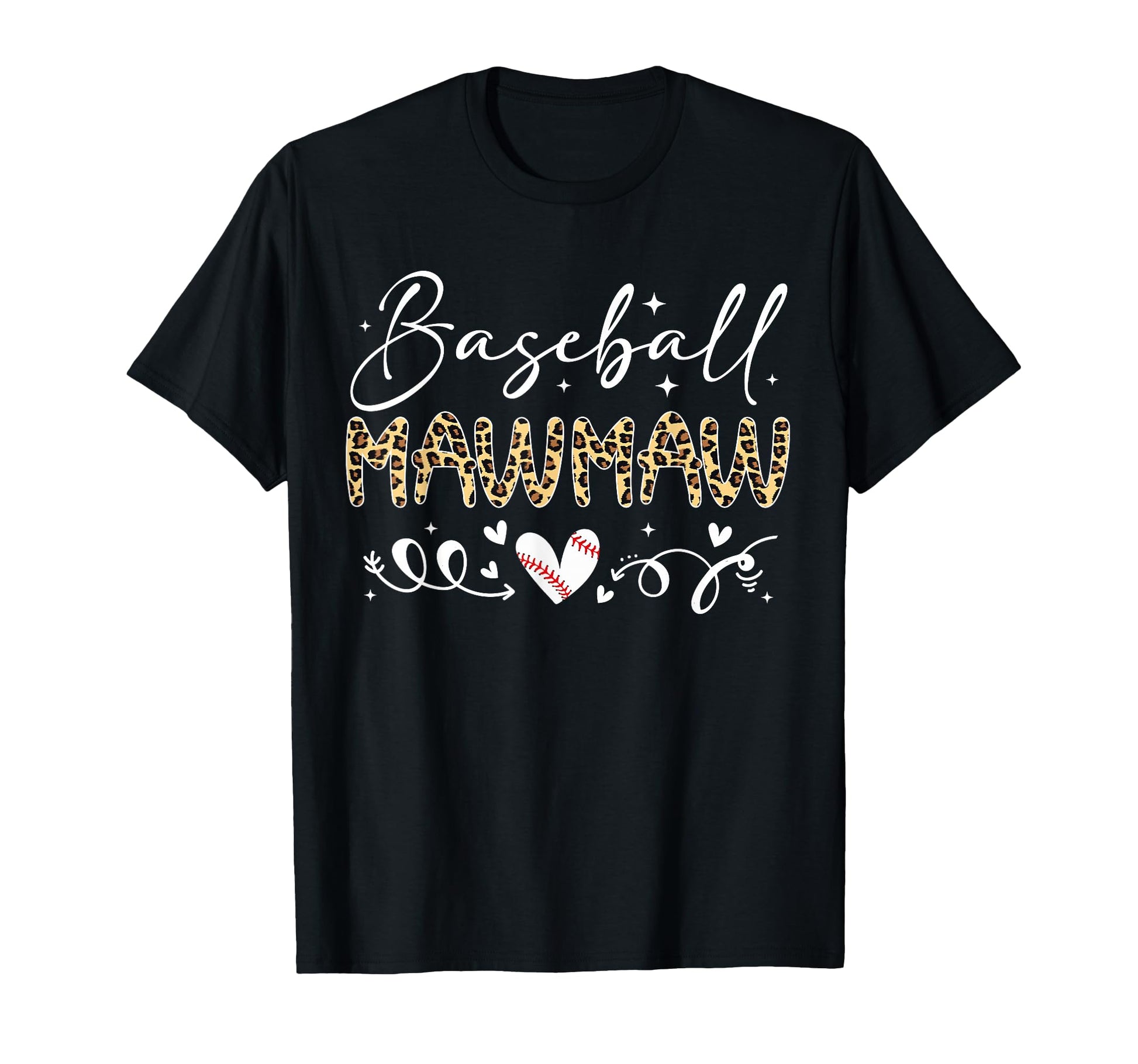 Baseball Mawmaw Leopard Baseball T-Shirt - Fun Novelty Design for Adults - T-Shirt, Sweatshirt, Hoodie