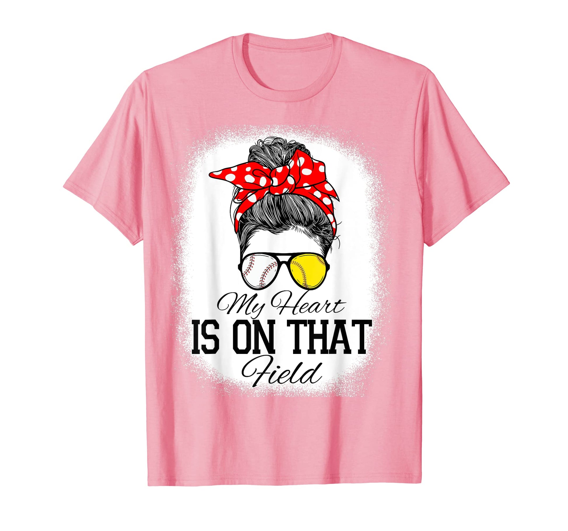 Softball Mom My Heart Is Field Baseball T-Shirt - Graphic Print for Adults - T-Shirt, Sweatshirt, Hoodie