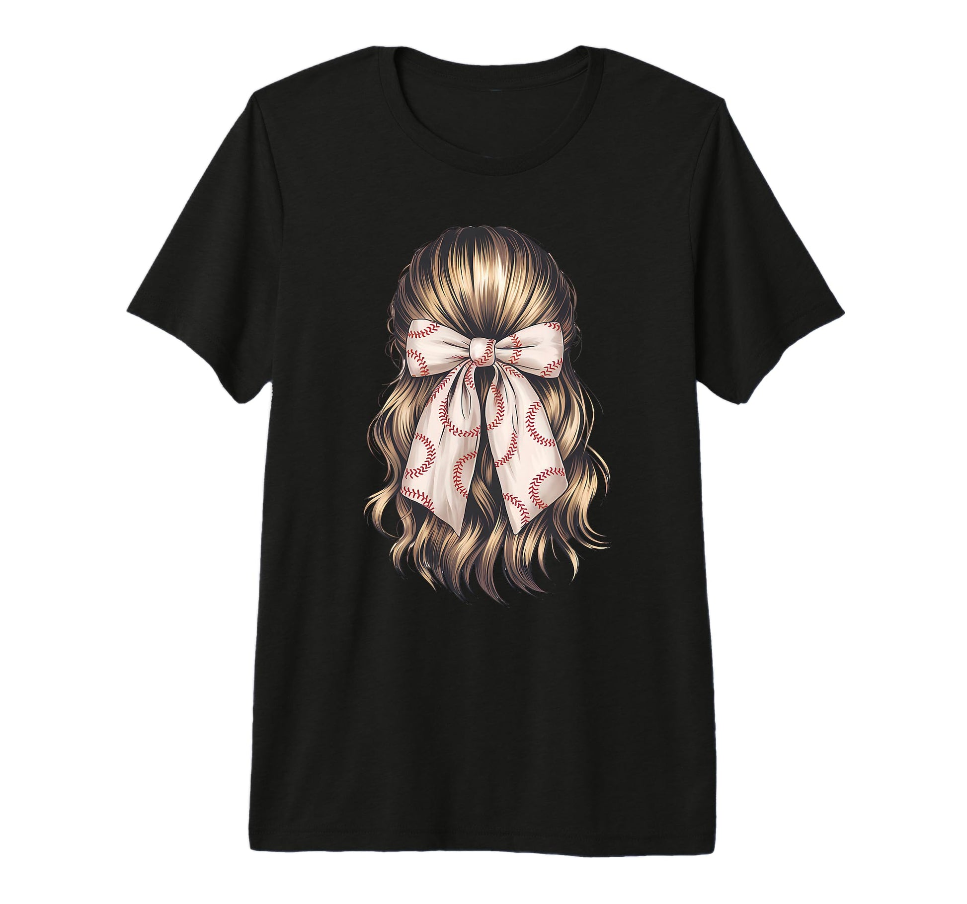 Baseball Coquette Bow Baseball Mom Tri T-Shirt - Trendy Graphic for Adults - T-Shirt, Sweatshirt, Hoodie
