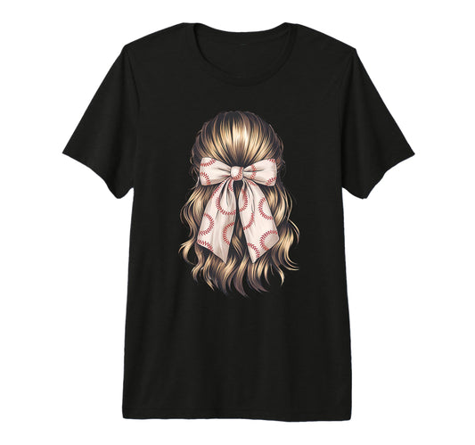 Baseball Coquette Bow Baseball Mom Tri T-Shirt - Trendy Graphic for Adults - T-Shirt, Sweatshirt, Hoodie
