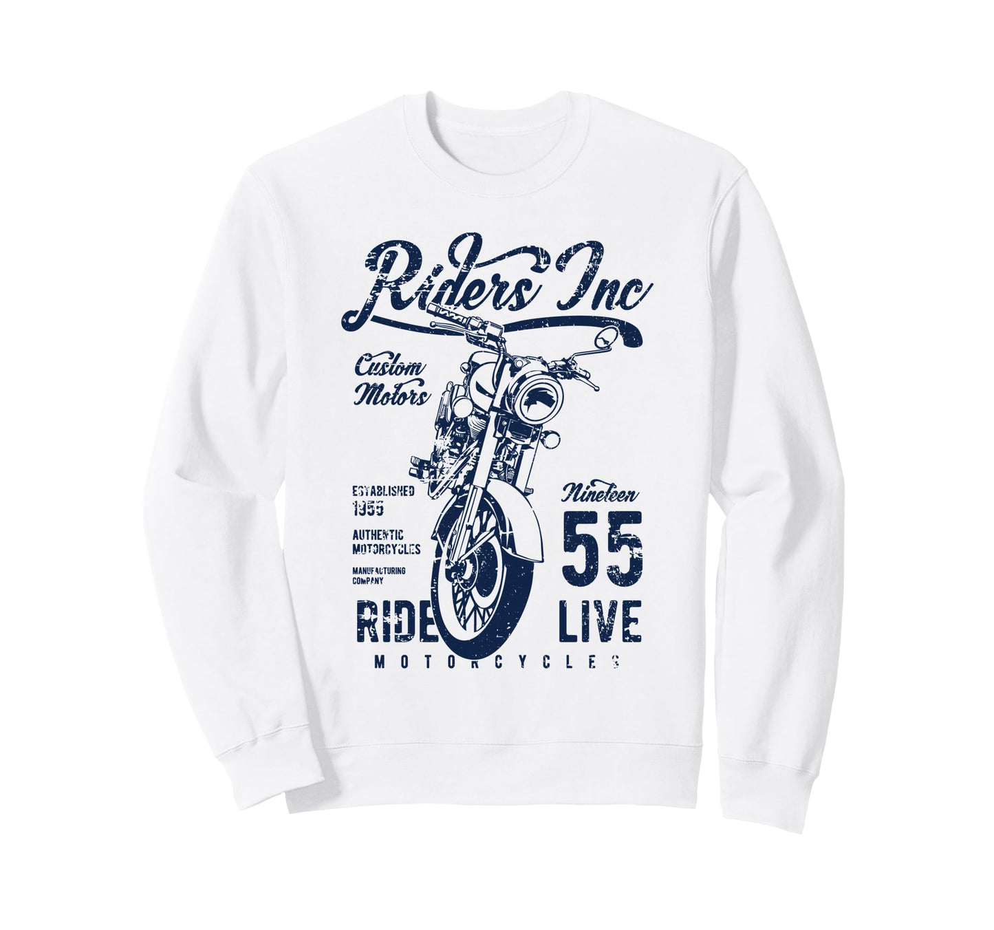 Riders Inc 1955 Motorcycle Sweatshirt - Trendy Graphic for Adults - T-Shirt, Sweatshirt, Hoodie