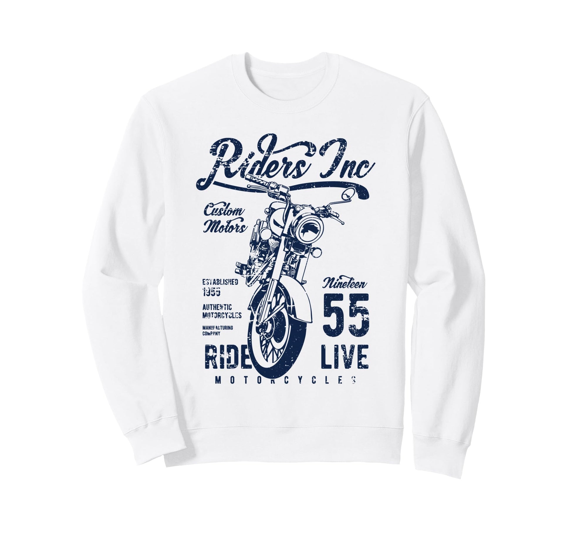 Riders Inc 1955 Motorcycle Sweatshirt - Trendy Graphic for Adults - T-Shirt, Sweatshirt, Hoodie