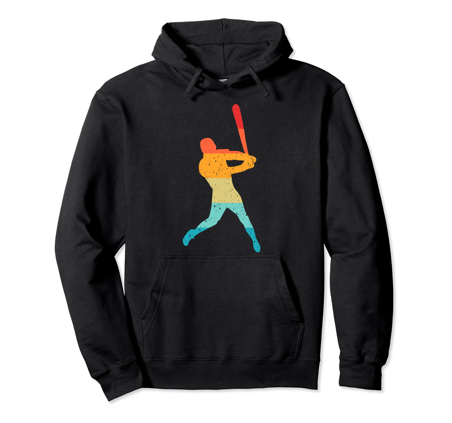Baseball Player Silhouette Distressed Hoodie - Trendy Graphic for Adults - T-Shirt, Sweatshirt, Hoodie