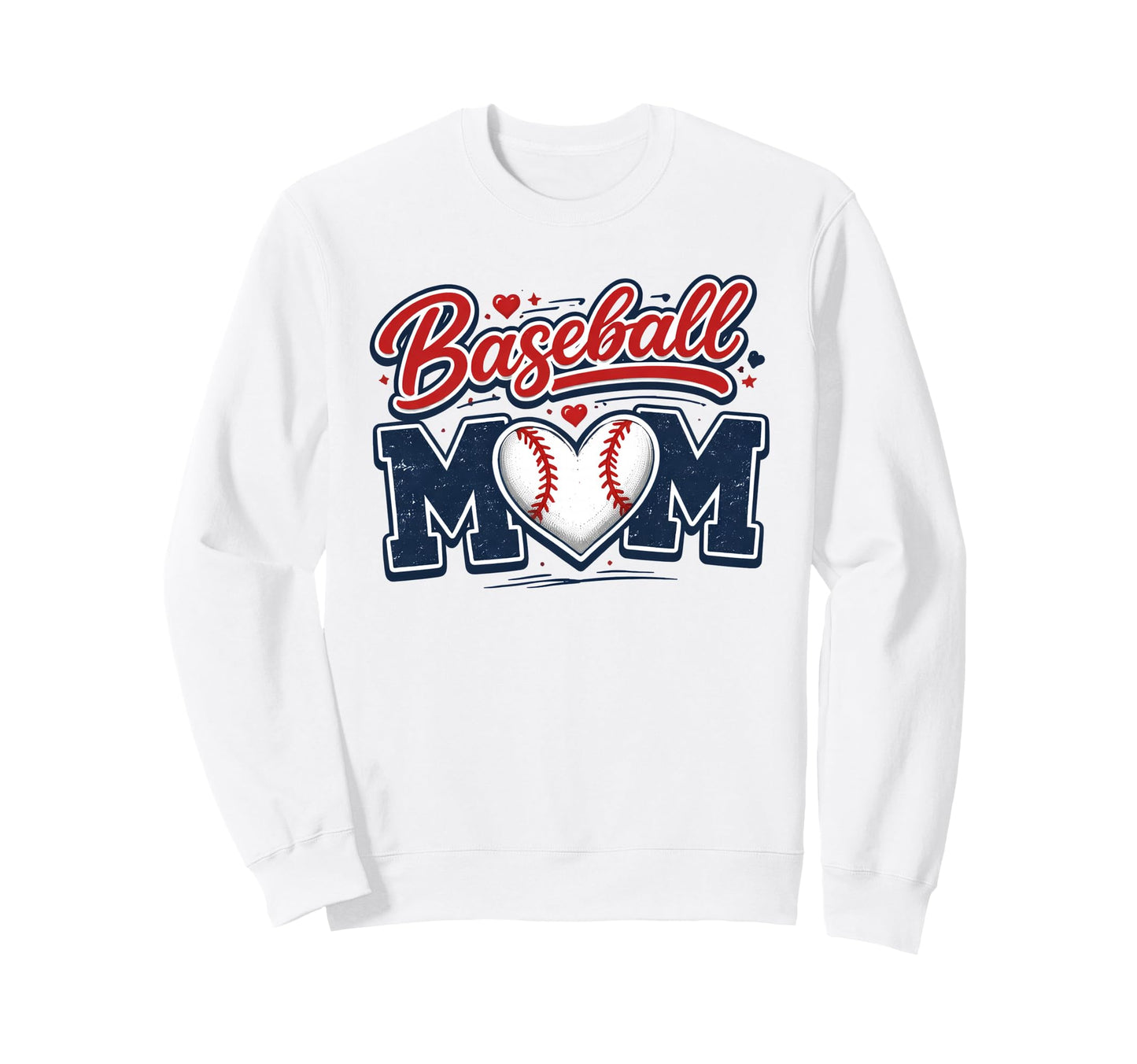 Baseball Mom Baseball Heart Mothers Sweatshirt - Unique Graphic Men Women - T-Shirt, Sweatshirt, Hoodie