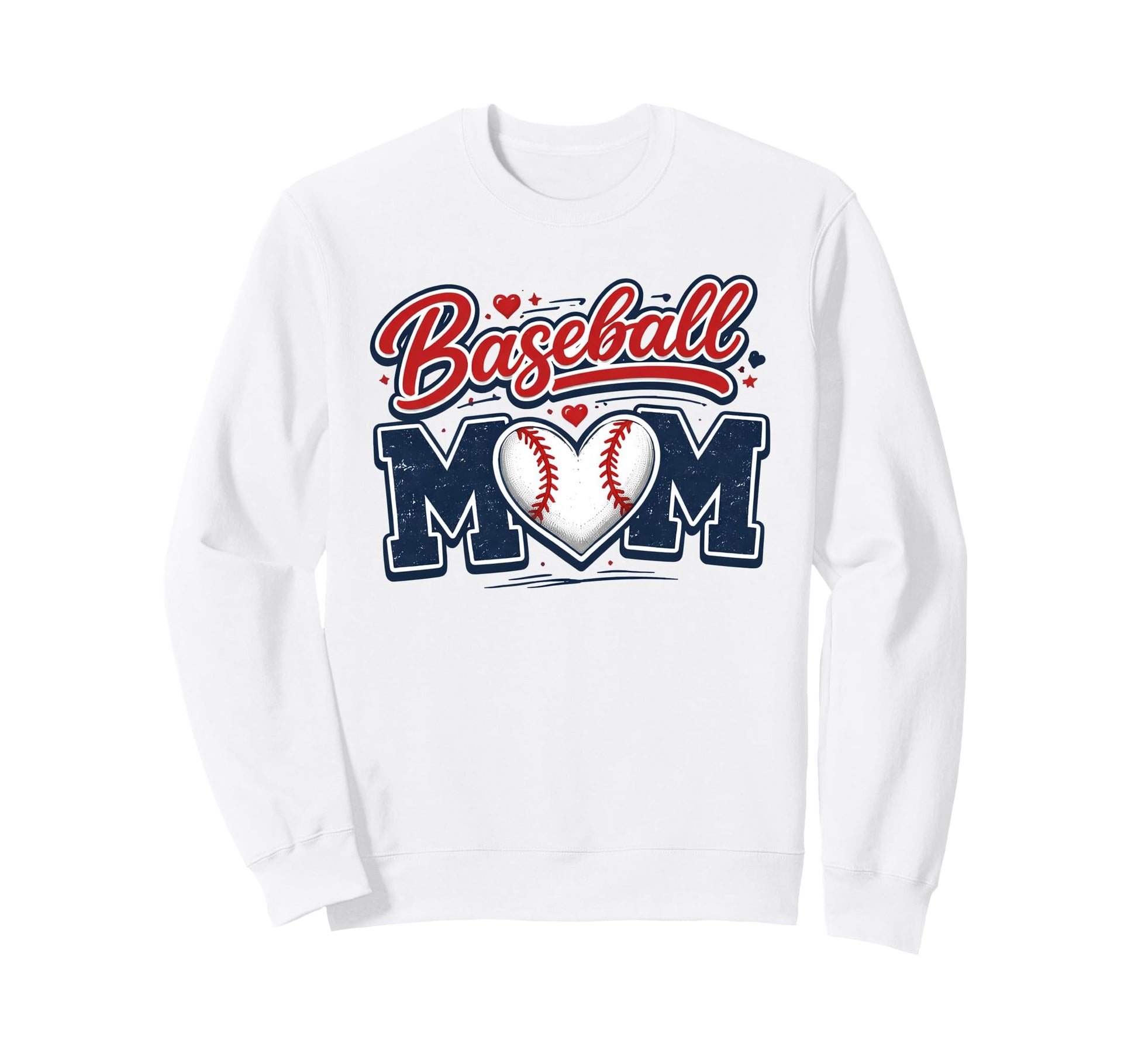 Baseball Mom Baseball Heart Mothers Sweatshirt - Unique Graphic Men Women - T-Shirt, Sweatshirt, Hoodie