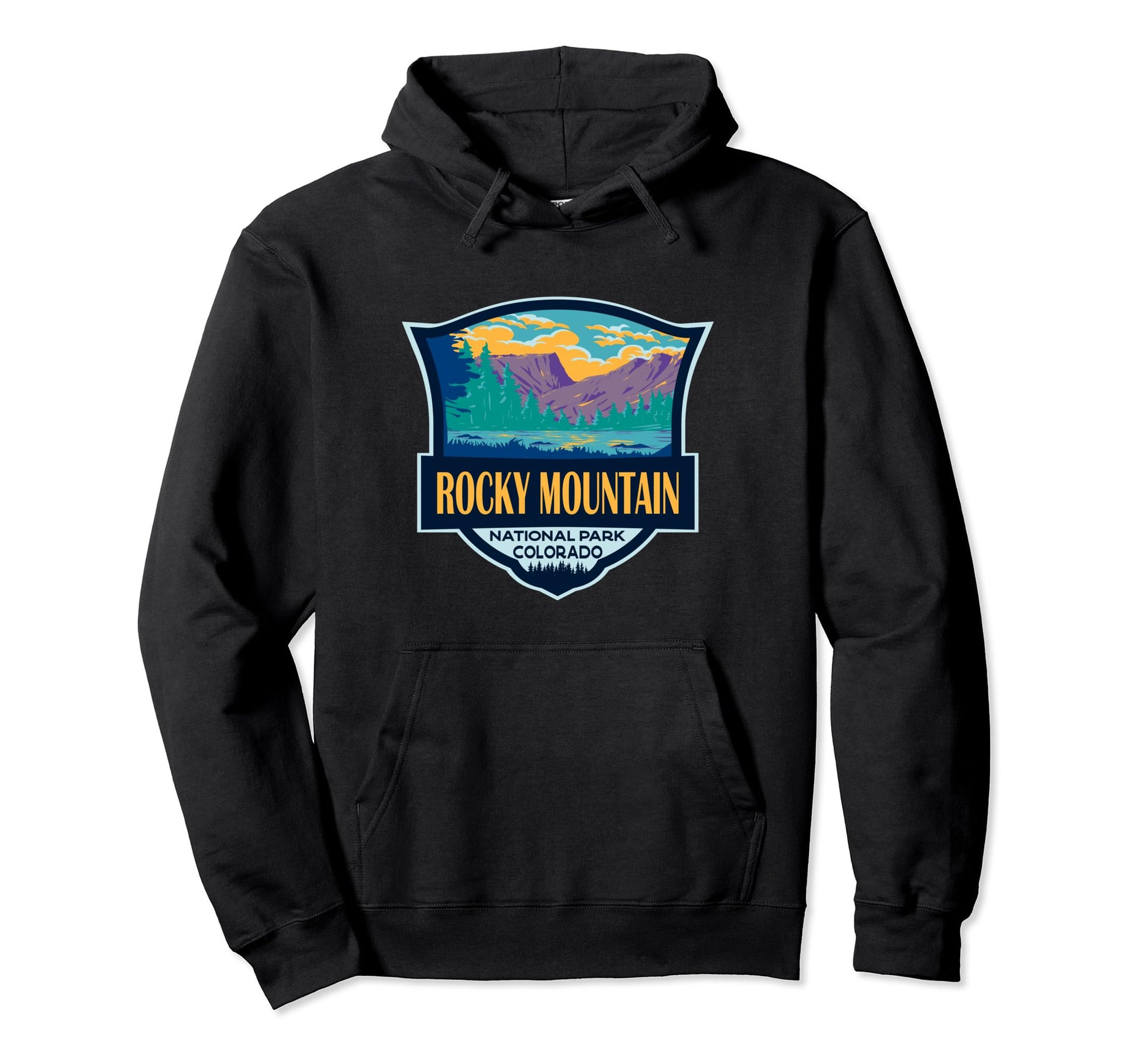 Rocky Mountain National Park Illustration Hoodie - Custom Art Print Unisex - T-Shirt, Sweatshirt, Hoodie
