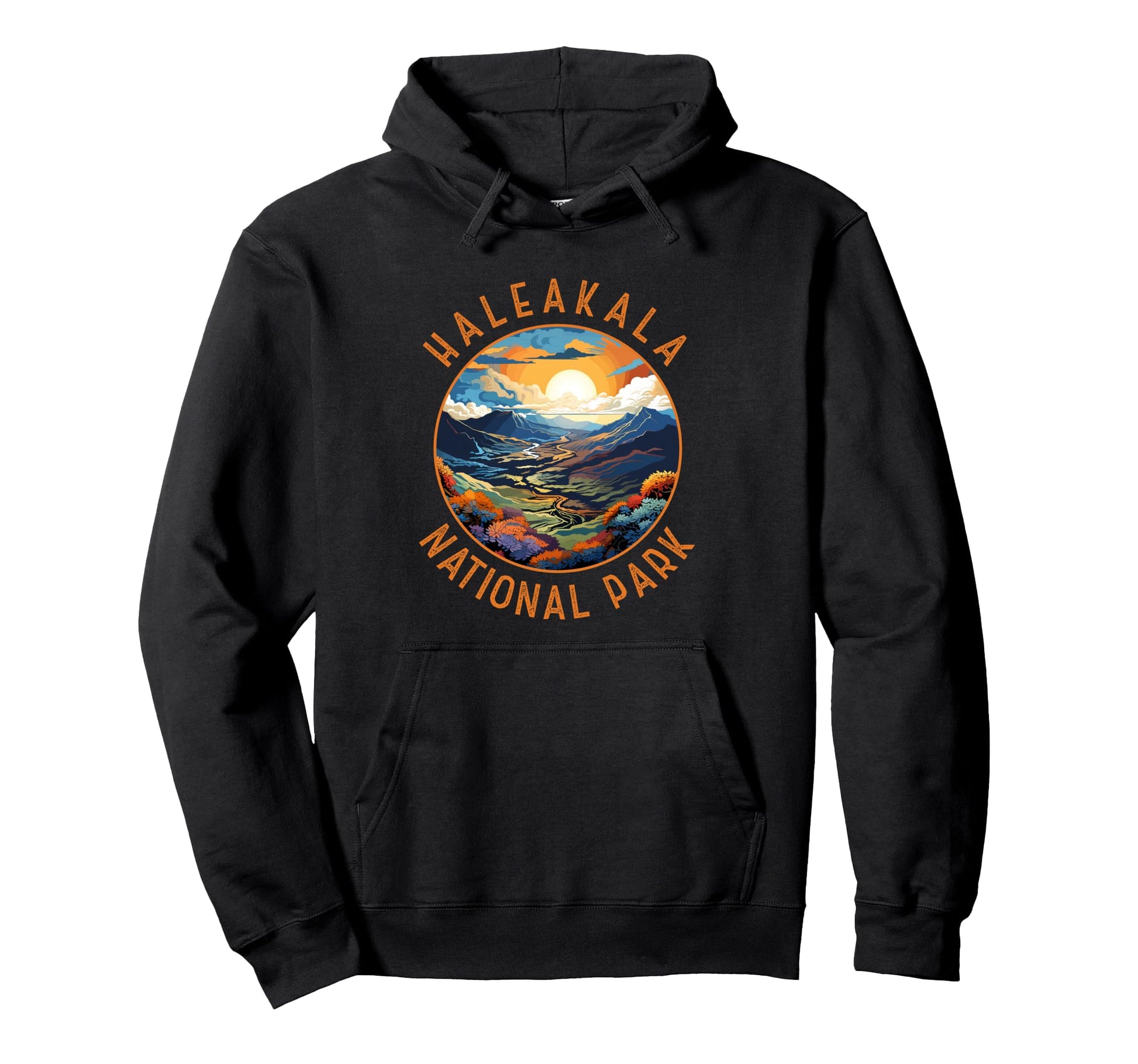 Haleakala National Park Sunset Distressed Hoodie - Graphic Print Men Women - T-Shirt, Sweatshirt, Hoodie