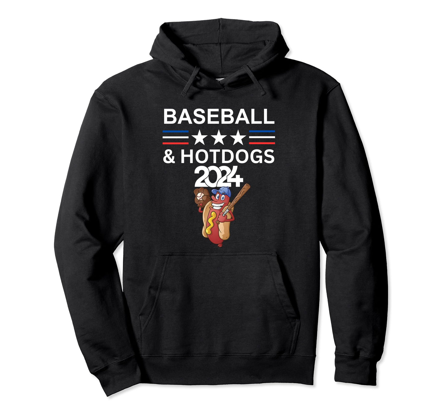Baseball And Hotdogs 2024 Funny Election Hoodie - Streetwear Style Unisex - T-Shirt, Sweatshirt, Hoodie