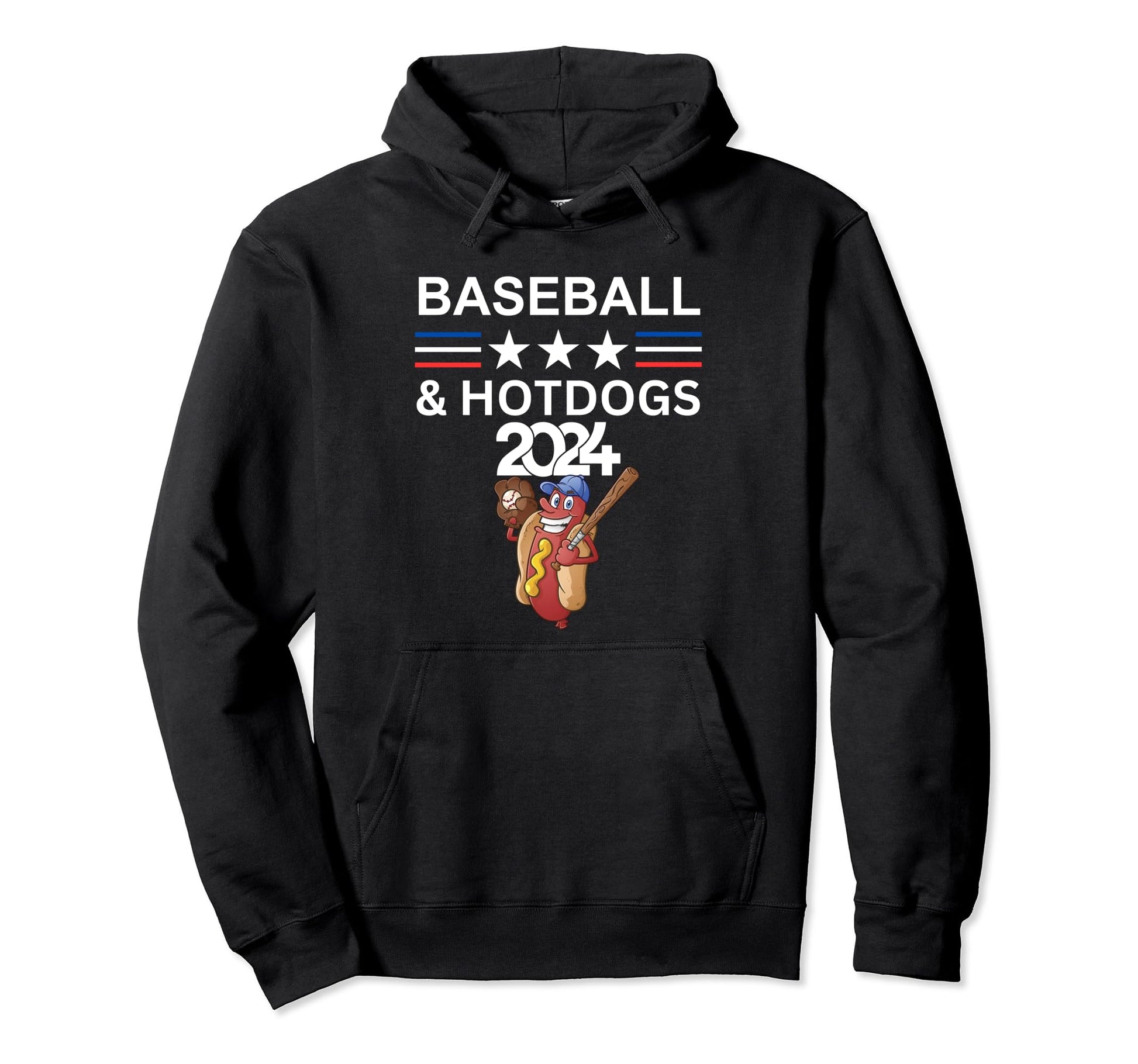 Baseball And Hotdogs 2024 Funny Election Hoodie - Streetwear Style Unisex - T-Shirt, Sweatshirt, Hoodie