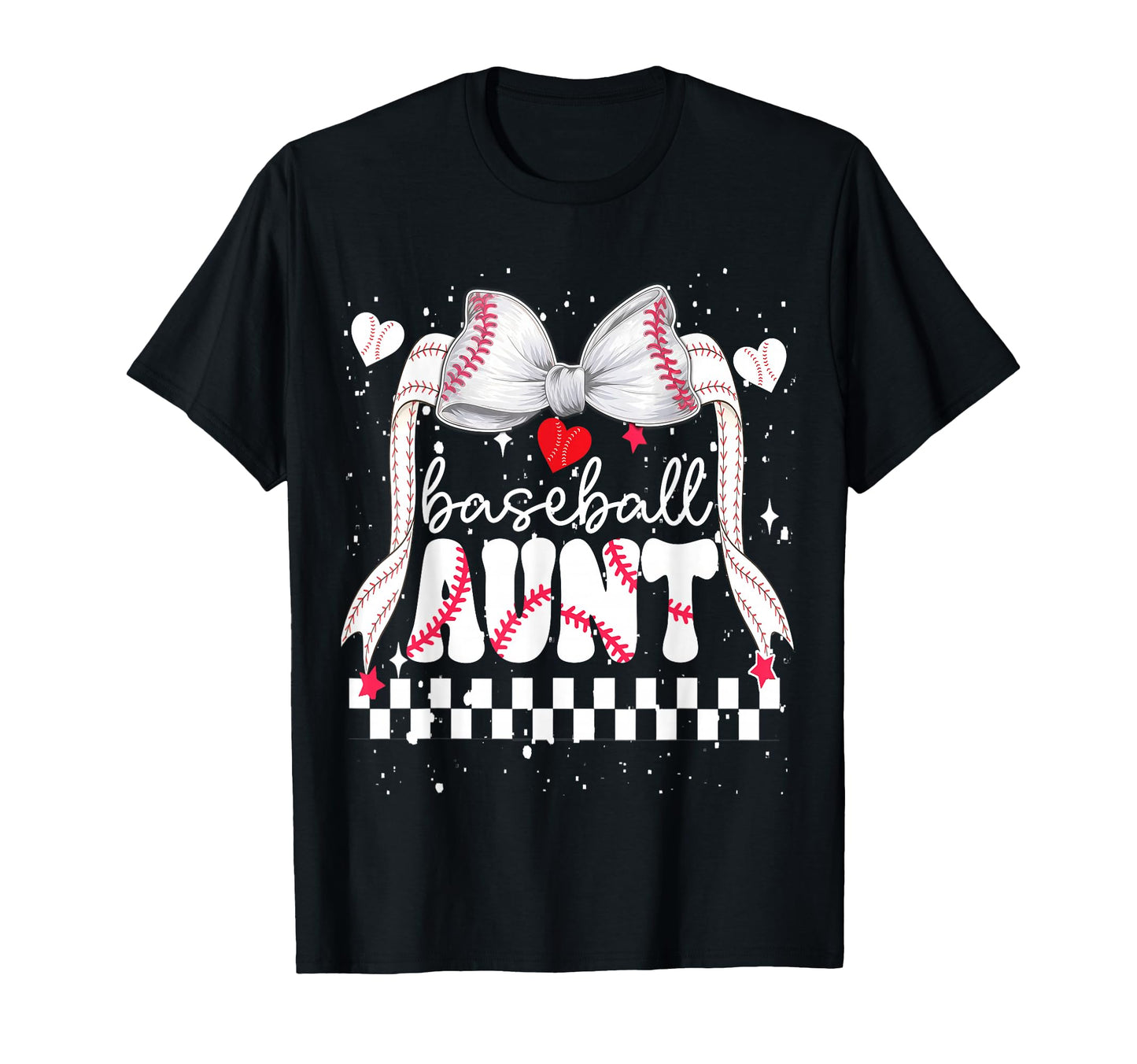 Baseball Aunt Bow Heart Auntie Pride T-Shirt - Streetwear Style Unisex - T-Shirt, Sweatshirt, Hoodie