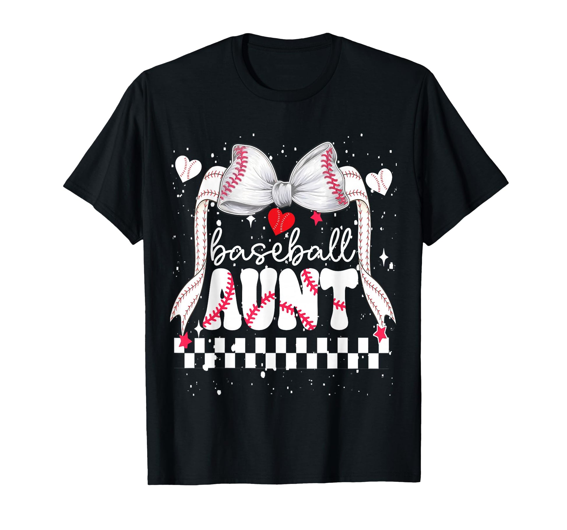 Baseball Aunt Bow Heart Auntie Pride T-Shirt - Streetwear Style Unisex - T-Shirt, Sweatshirt, Hoodie