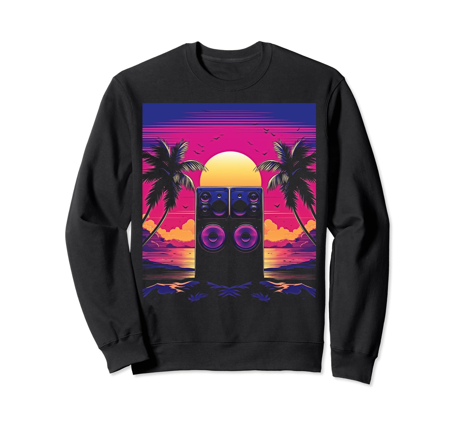 Vaporwave Stereo Speakers 80S Sweatshirt - Fun Novelty Design Men Women - T-Shirt, Sweatshirt, Hoodie