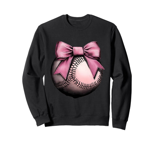 Baseball Coquette Bow Baseball Game Sweatshirt - Unique Graphic for Adults - T-Shirt, Sweatshirt, Hoodie