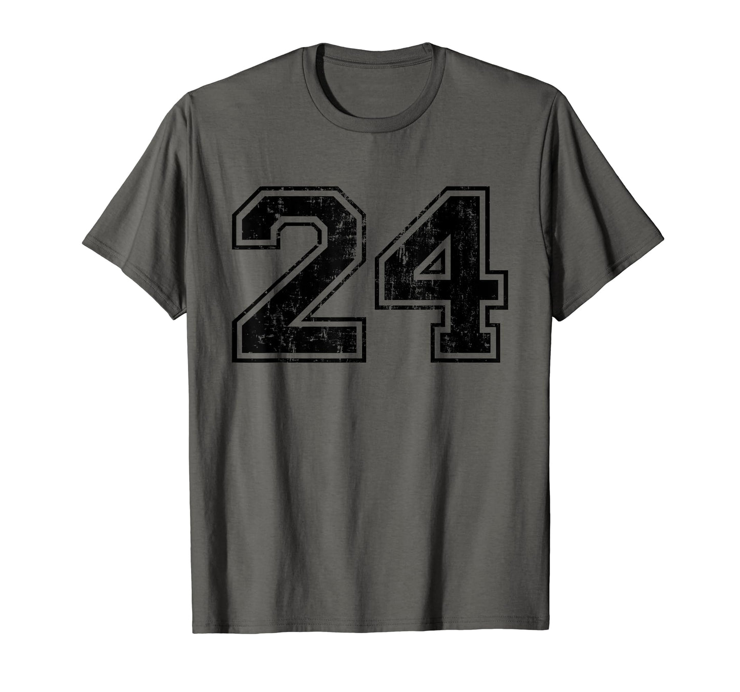Number 24 Varsity Distressed Sport T-Shirt - Fun Novelty Design for Adults - T-Shirt, Sweatshirt, Hoodie