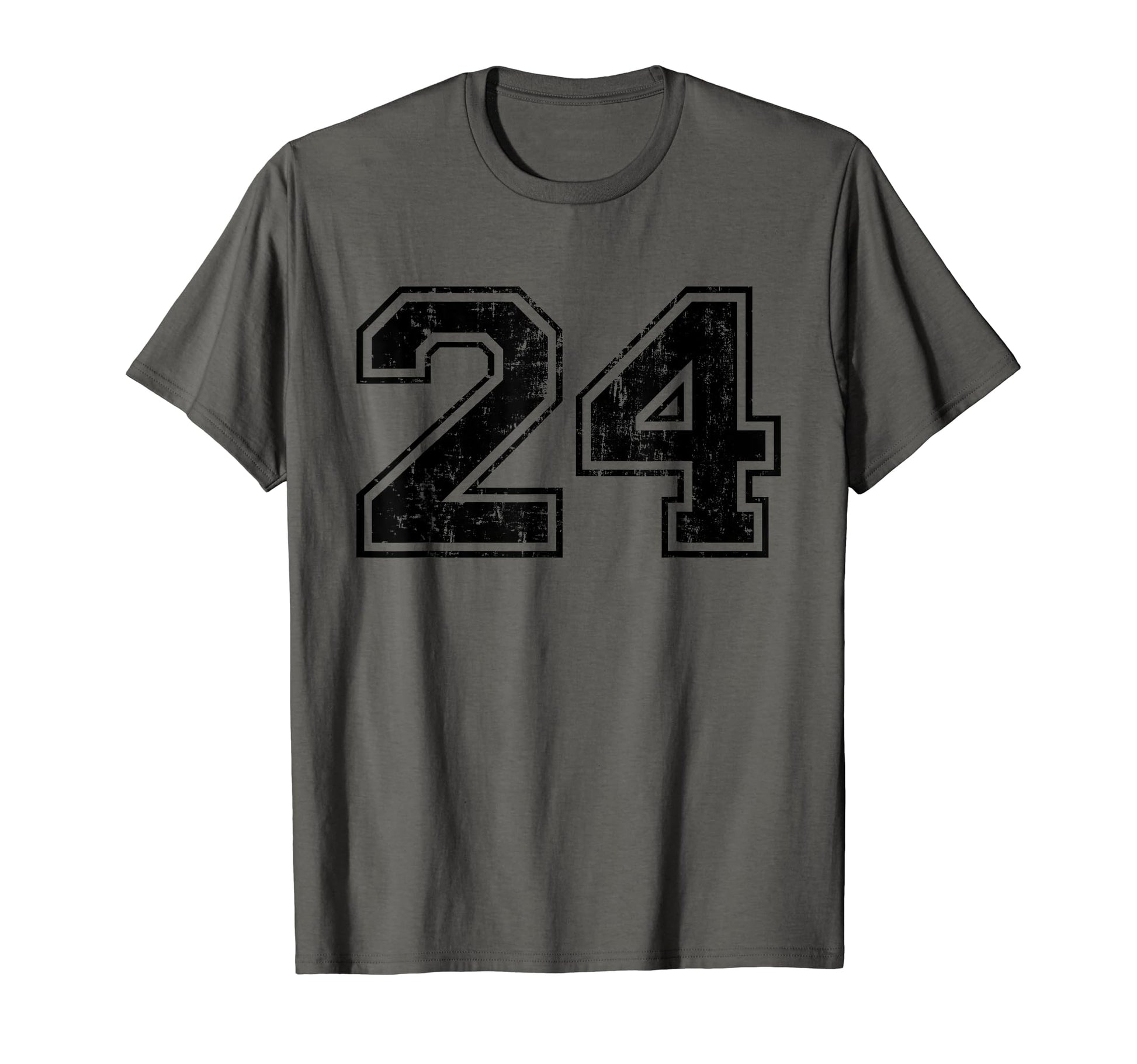 Number 24 Varsity Distressed Sport T-Shirt - Fun Novelty Design for Adults - T-Shirt, Sweatshirt, Hoodie