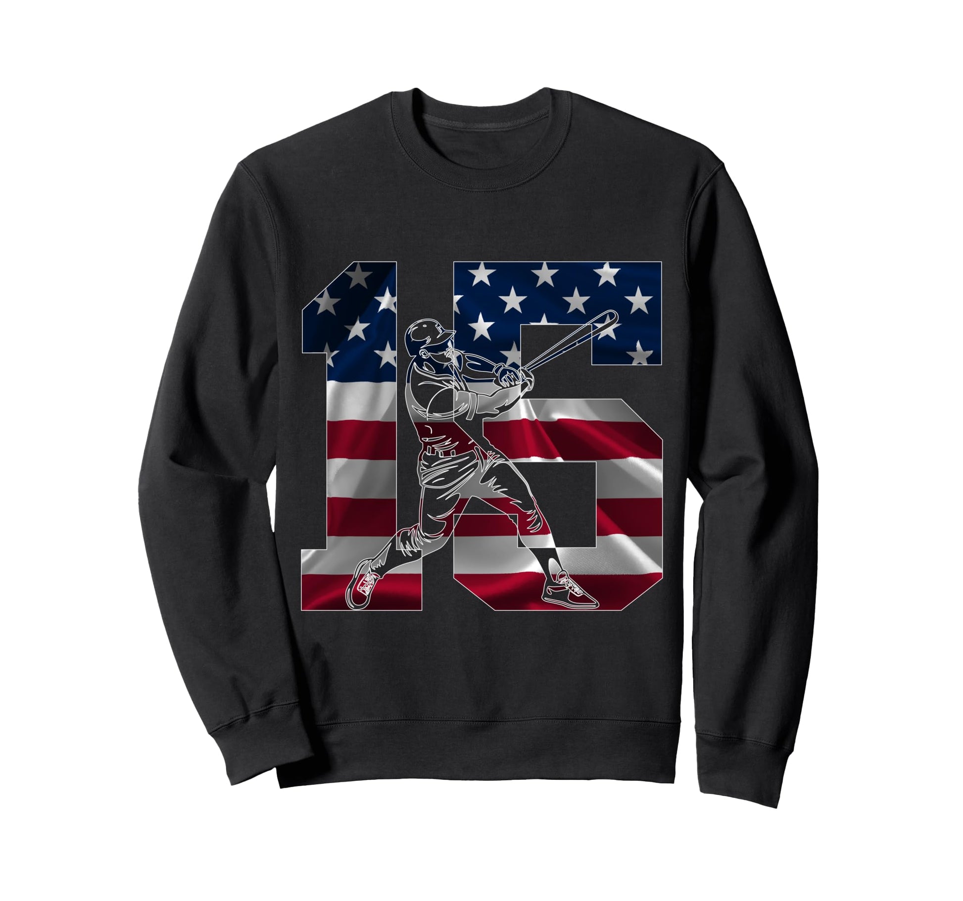 Number 15 Years Baseball 15Th Sweatshirt - Fun Novelty Design for Adults - T-Shirt, Sweatshirt, Hoodie