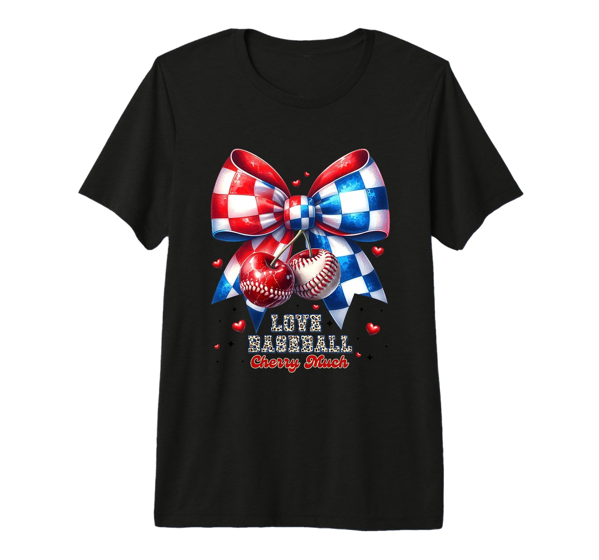 Love Baseball Cherry Much Bow T-Shirt - Streetwear Style for Adults - T-Shirt, Sweatshirt, Hoodie