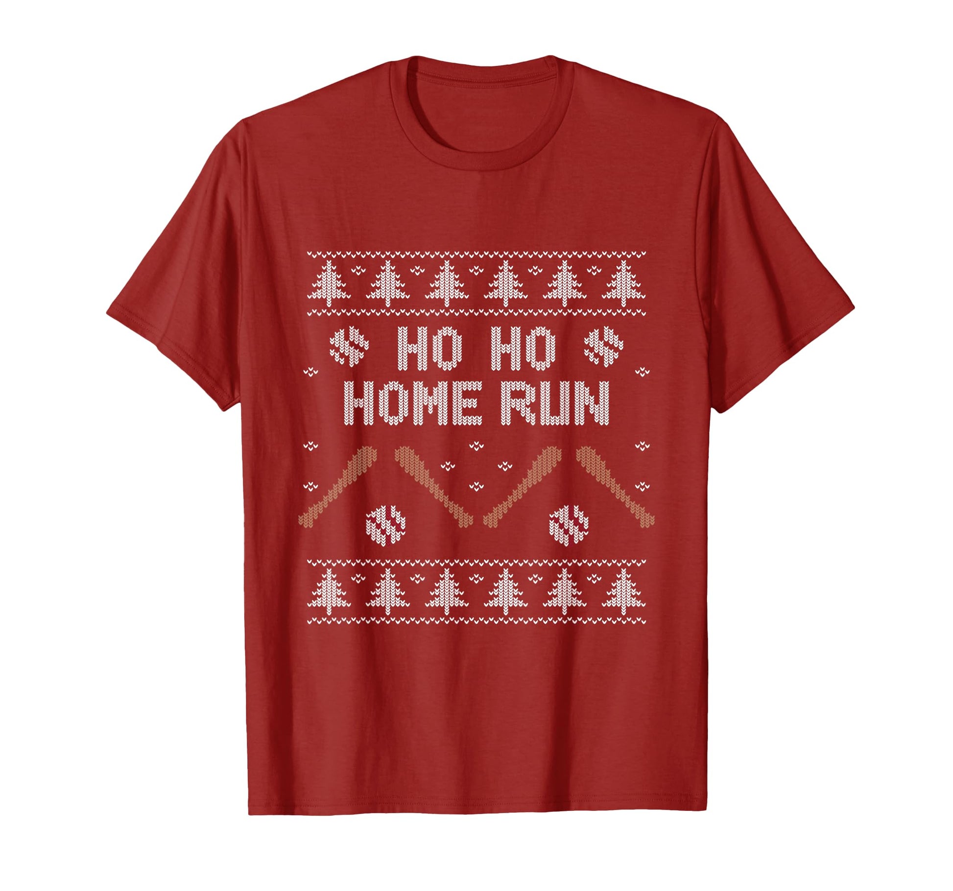 Ho Ho Home Run Funny Ugly Baseball T-Shirt - Novelty Apparel Men Women - T-Shirt, Sweatshirt, Hoodie