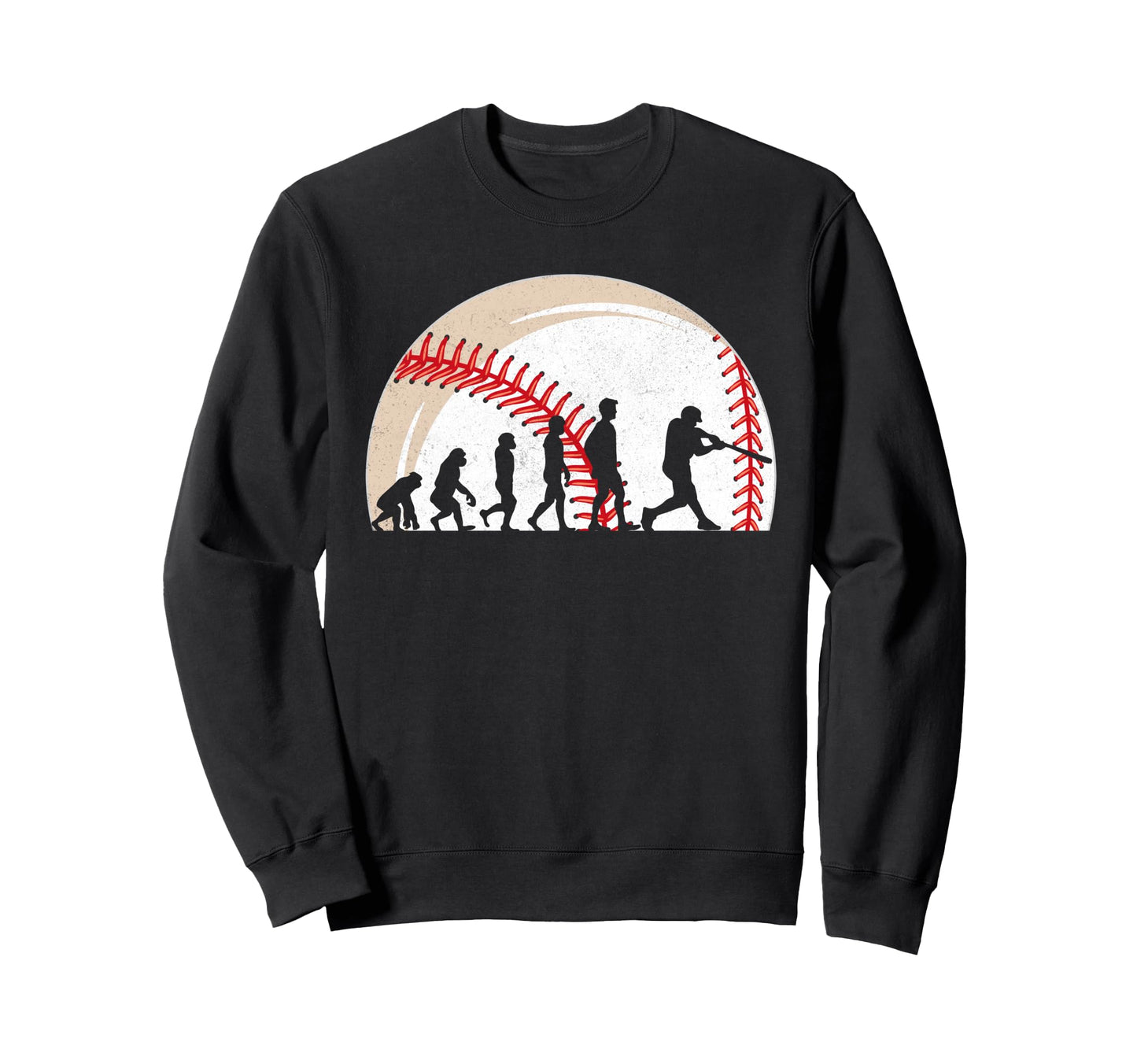 Funny Baseball Evolution Sporty Sweatshirt - Casual Everyday Wear Unisex - T-Shirt, Sweatshirt, Hoodie