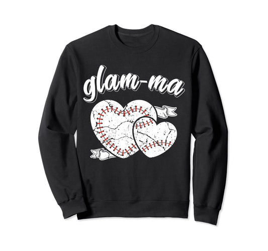 Baseball Glam Ma Heart Ball Sweatshirt - Aesthetic Graphic for Adults - T-Shirt, Sweatshirt, Hoodie