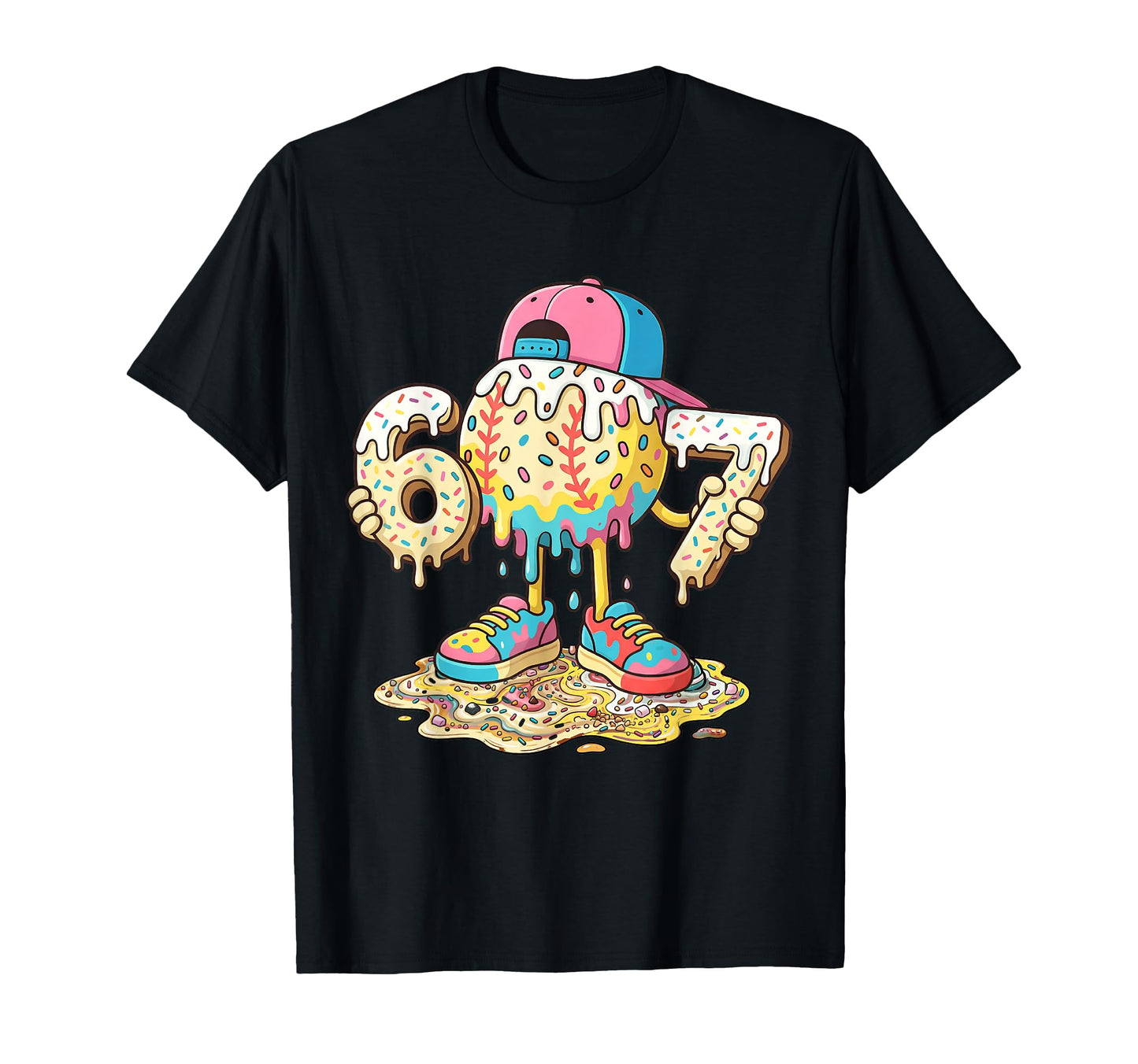 Six Seven 6 7 Baseball Drip Ice T-Shirt - Aesthetic Graphic for Adults - T-Shirt, Sweatshirt, Hoodie