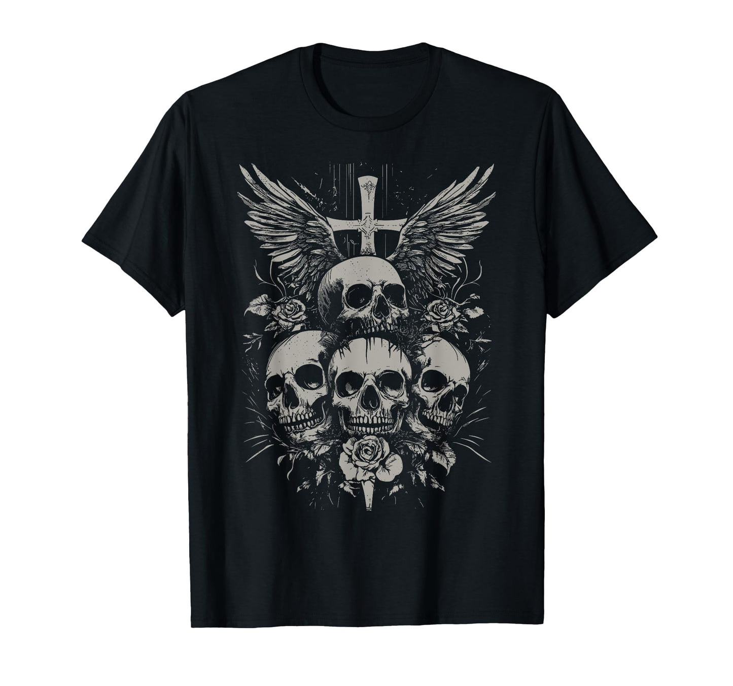 Skull Cross Y2K Grunge Aesthetic T-Shirt - Casual Everyday Wear Men Women - T-Shirt, Sweatshirt, Hoodie