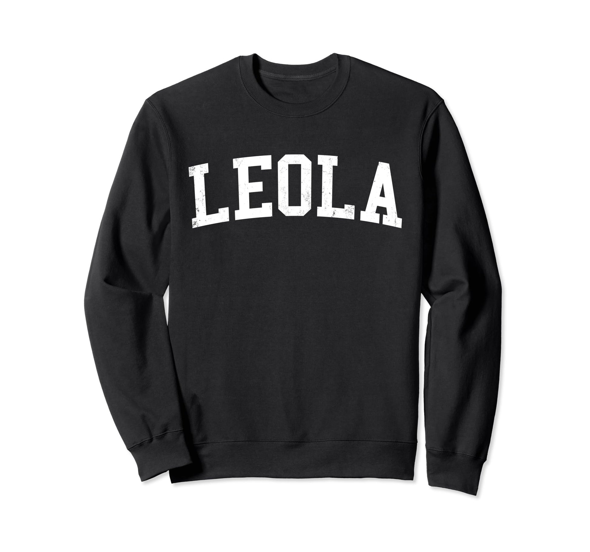 Leola Pa Distressed White Varsity Sweatshirt - Custom Art Print Men Women - T-Shirt, Sweatshirt, Hoodie