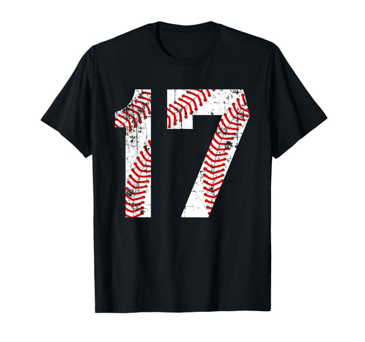 Baseball 17 Jersey Number T-Shirt - Trendy Graphic Men Women - T-Shirt, Sweatshirt, Hoodie