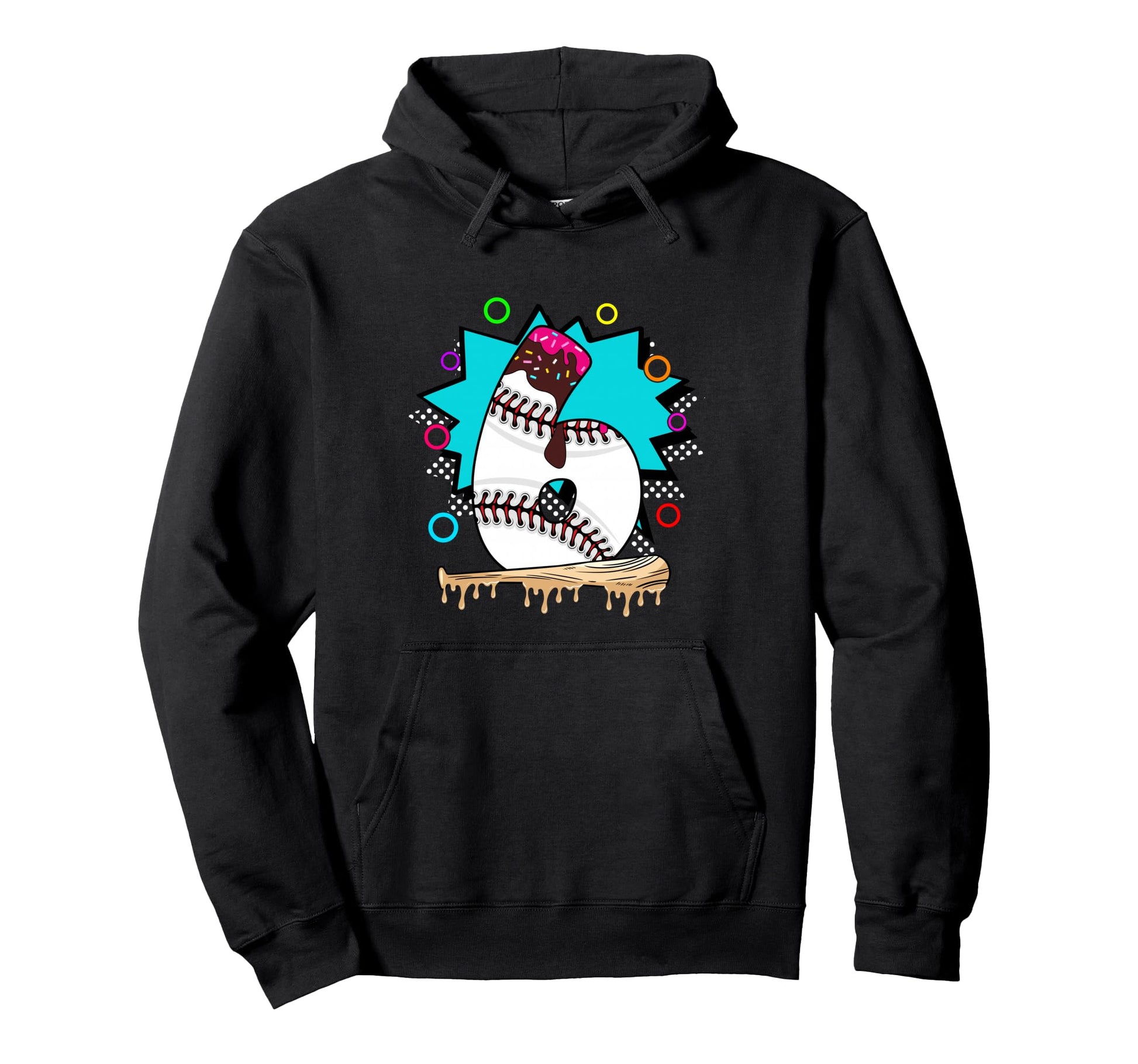 6Th Birthday Baseball Theme Hoodie - Trendy Graphic Men Women - T-Shirt, Sweatshirt, Hoodie