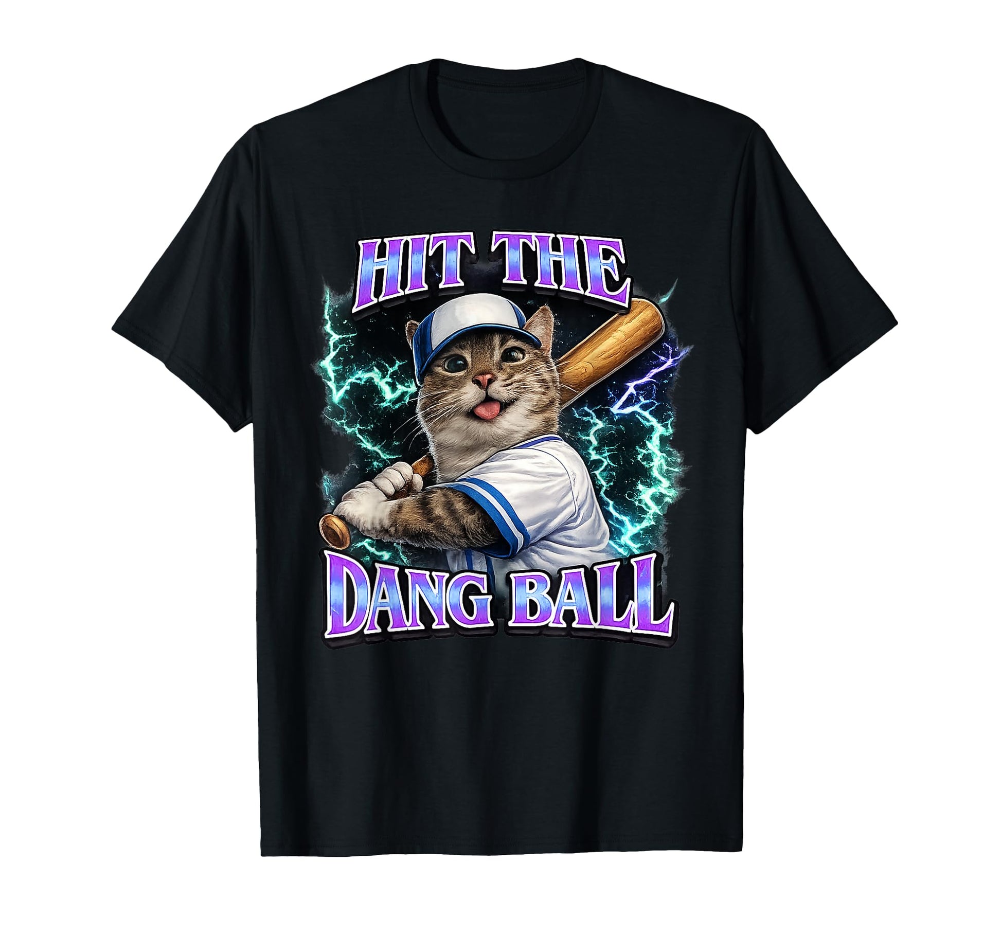 Funny Baseball Cat Mom Hit Dang Ball T-Shirt - Novelty Apparel for Adults - T-Shirt, Sweatshirt, Hoodie