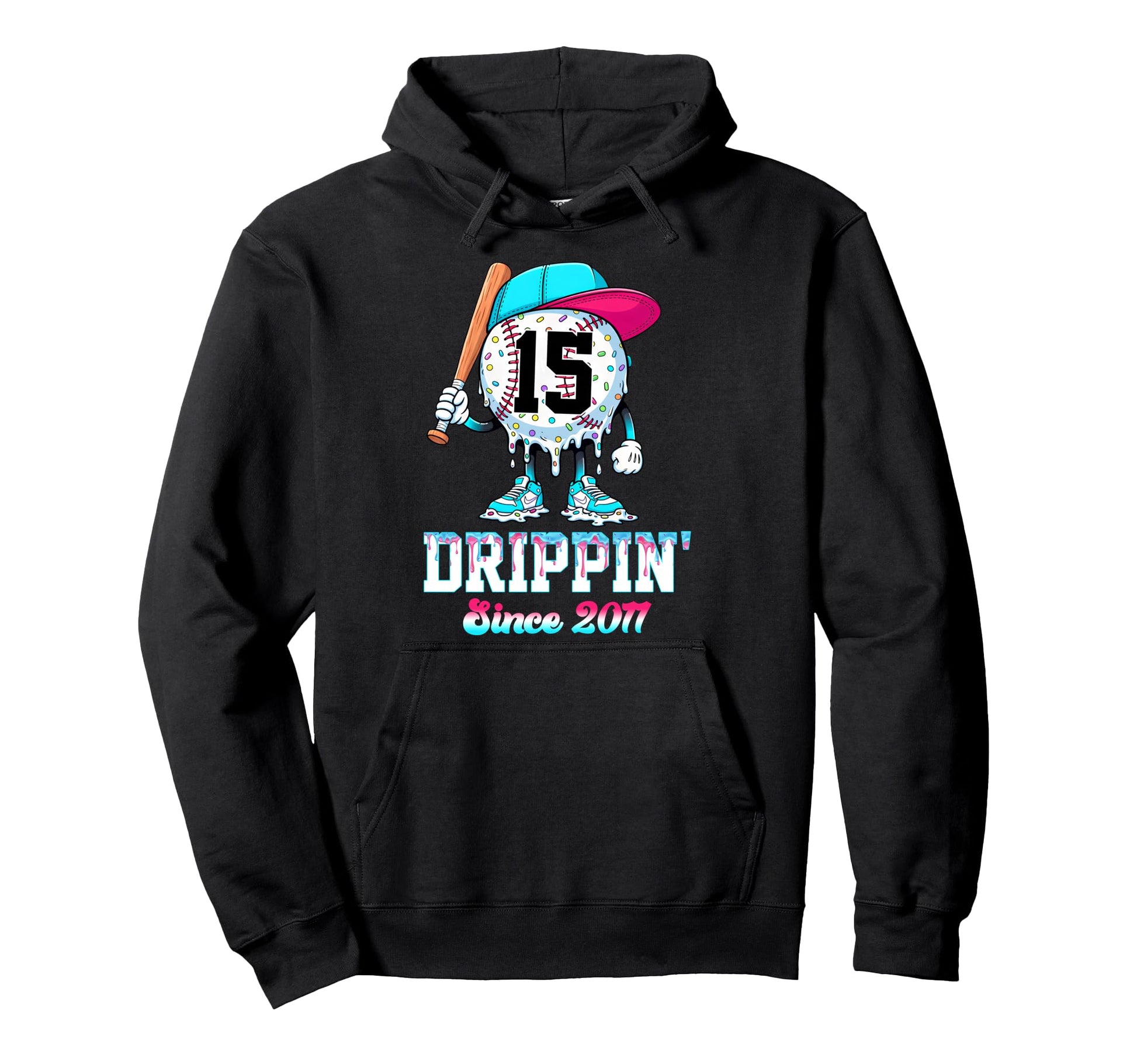 15 Years Old Since 2011 Ice Cream Drip Hoodie - Custom Art Print Men Women - T-Shirt, Sweatshirt, Hoodie