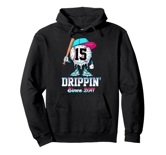 15 Years Old Since 2011 Ice Cream Drip Hoodie - Custom Art Print Men Women - T-Shirt, Sweatshirt, Hoodie
