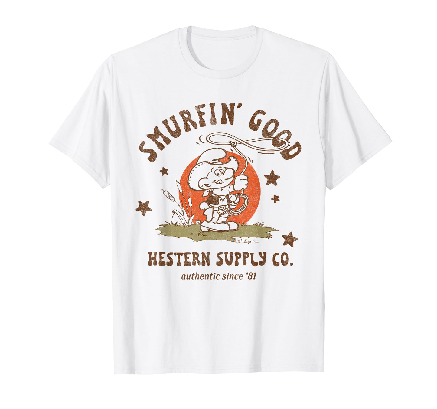 Smurfs Smurfin Good Western Supply T-Shirt - Custom Art Print for Adults - T-Shirt, Sweatshirt, Hoodie