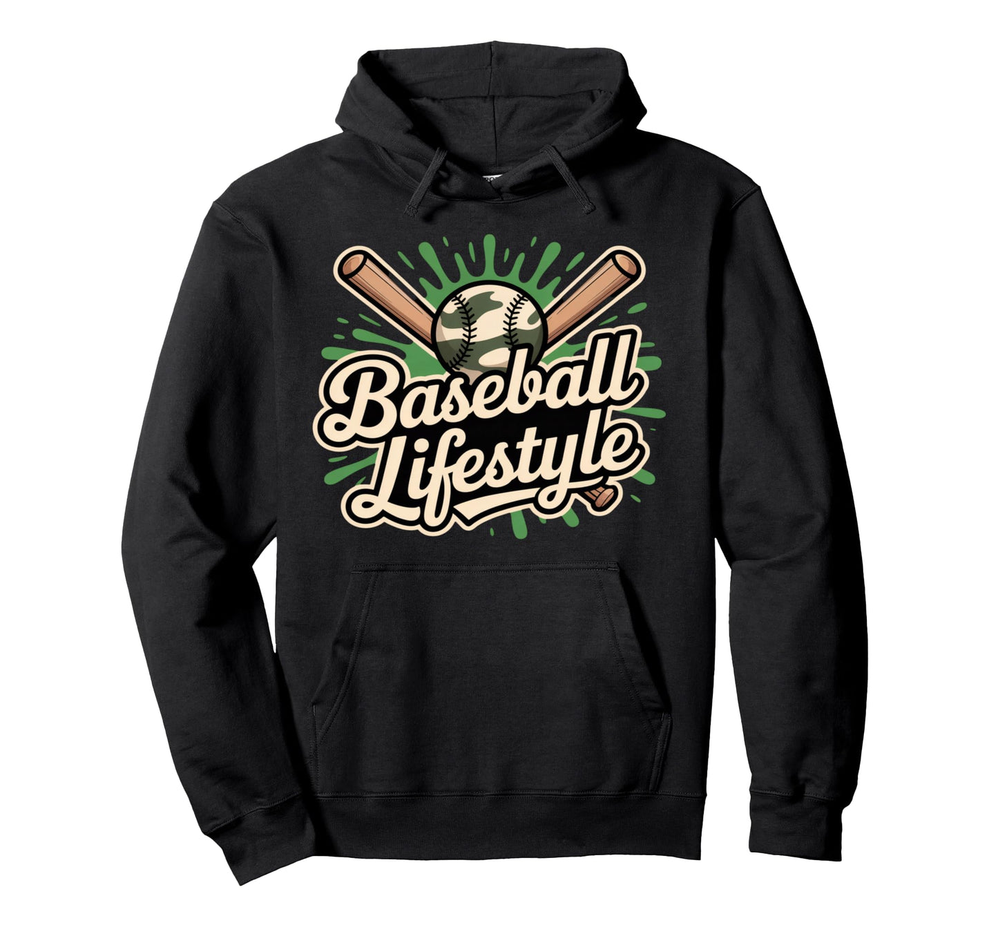 Baseball Lifestyle Crossed Bats Hoodie - Casual Everyday Wear Men Women - T-Shirt, Sweatshirt, Hoodie