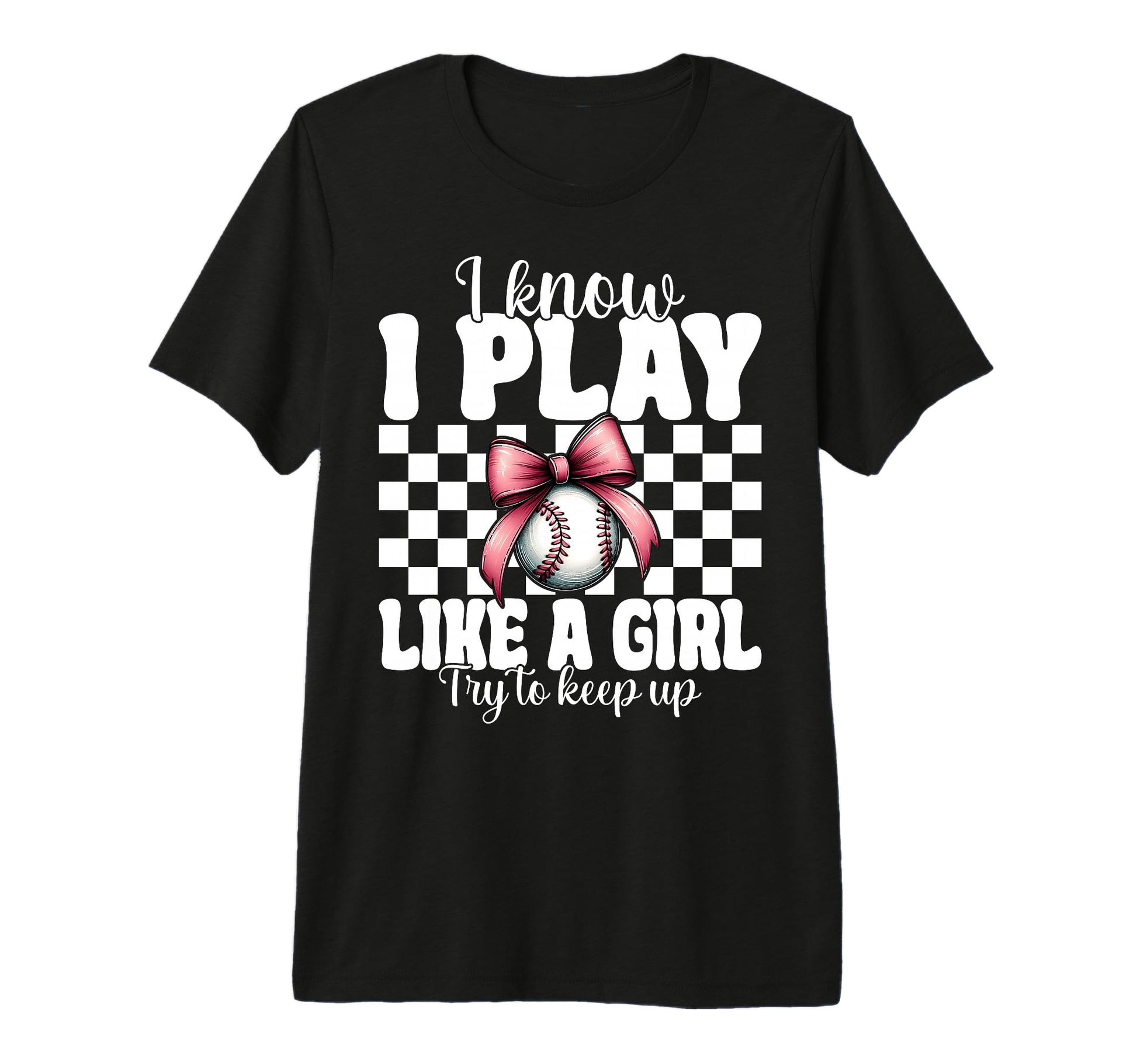 Baseball Mom Mama Coquette I Know I Play T-Shirt - Graphic Print Unisex - T-Shirt, Sweatshirt, Hoodie