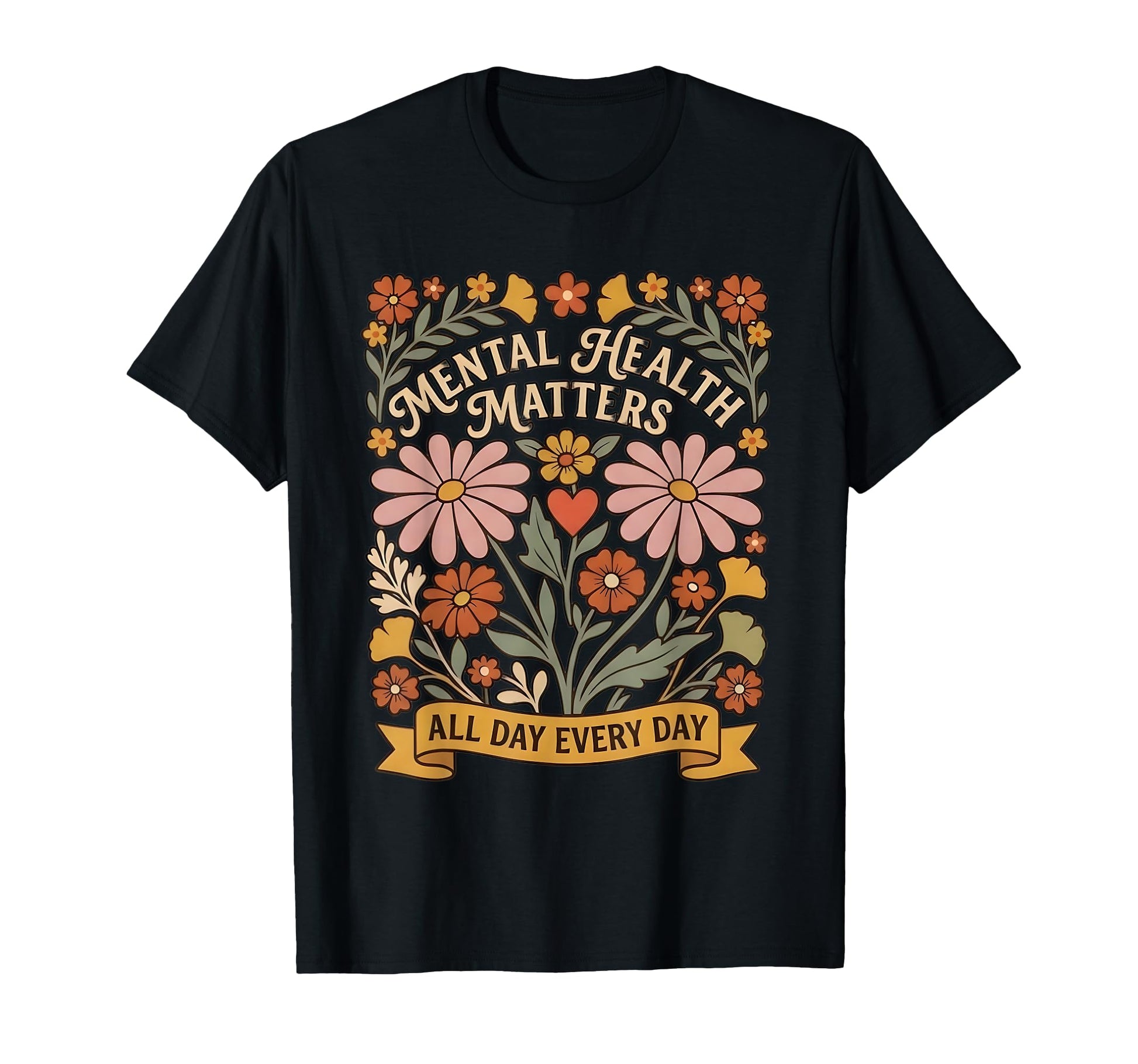 All Day Boho Floral Affirmation T-Shirt - Fun Novelty Design for Adults - T-Shirt, Sweatshirt, Hoodie