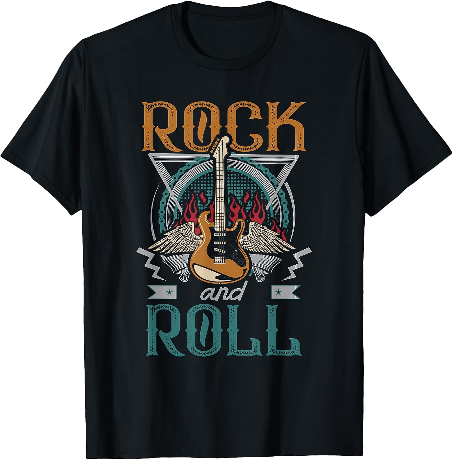 80s Rock Roll Music Guitar Wings - Adult & Kids T-Shirts, Sweatshirts & Hoodies apparel design preview 1