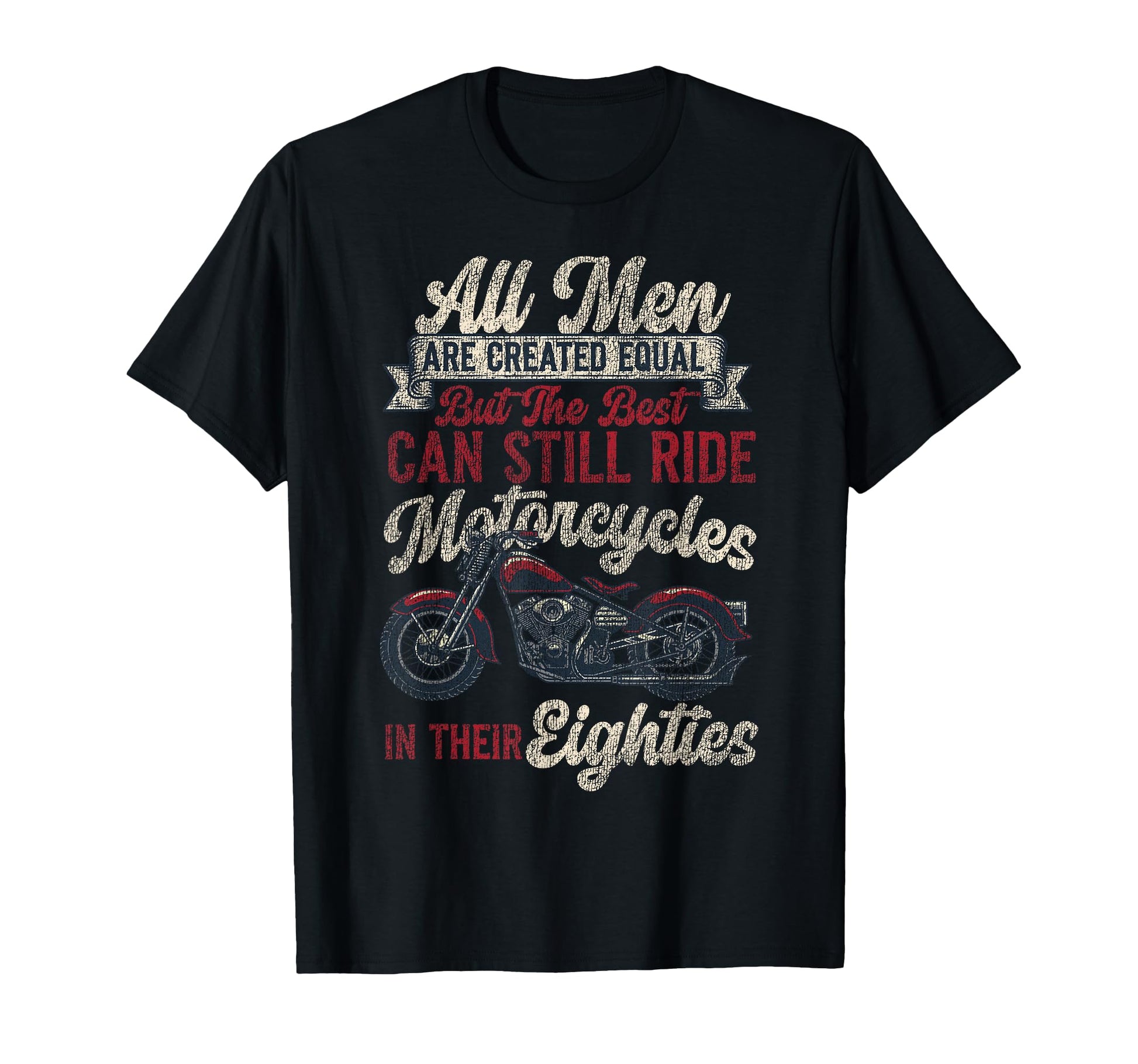 Motorcycle Biker Grandpa 80Th Birthday T-Shirt - Streetwear Style Unisex - T-Shirt, Sweatshirt, Hoodie