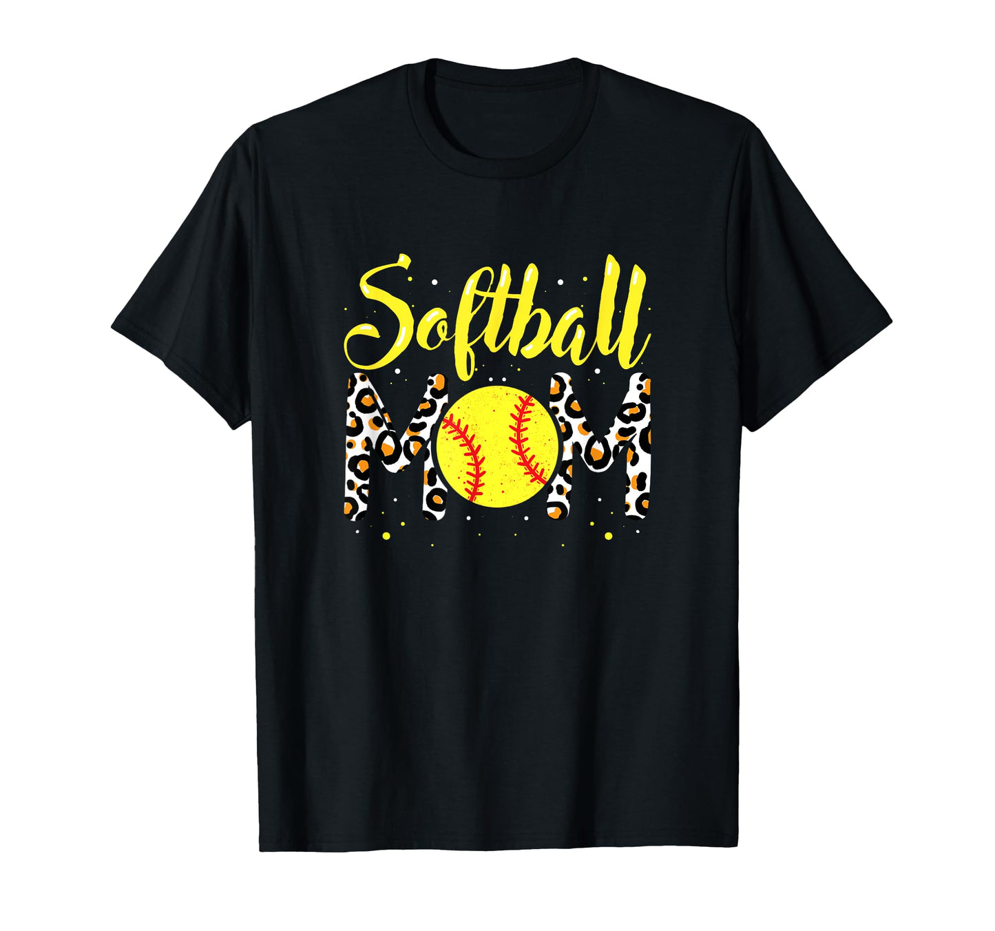 Softball Mom Leopard Funny Baseball Mom T-Shirt - Graphic Print for Adults - T-Shirt, Sweatshirt, Hoodie