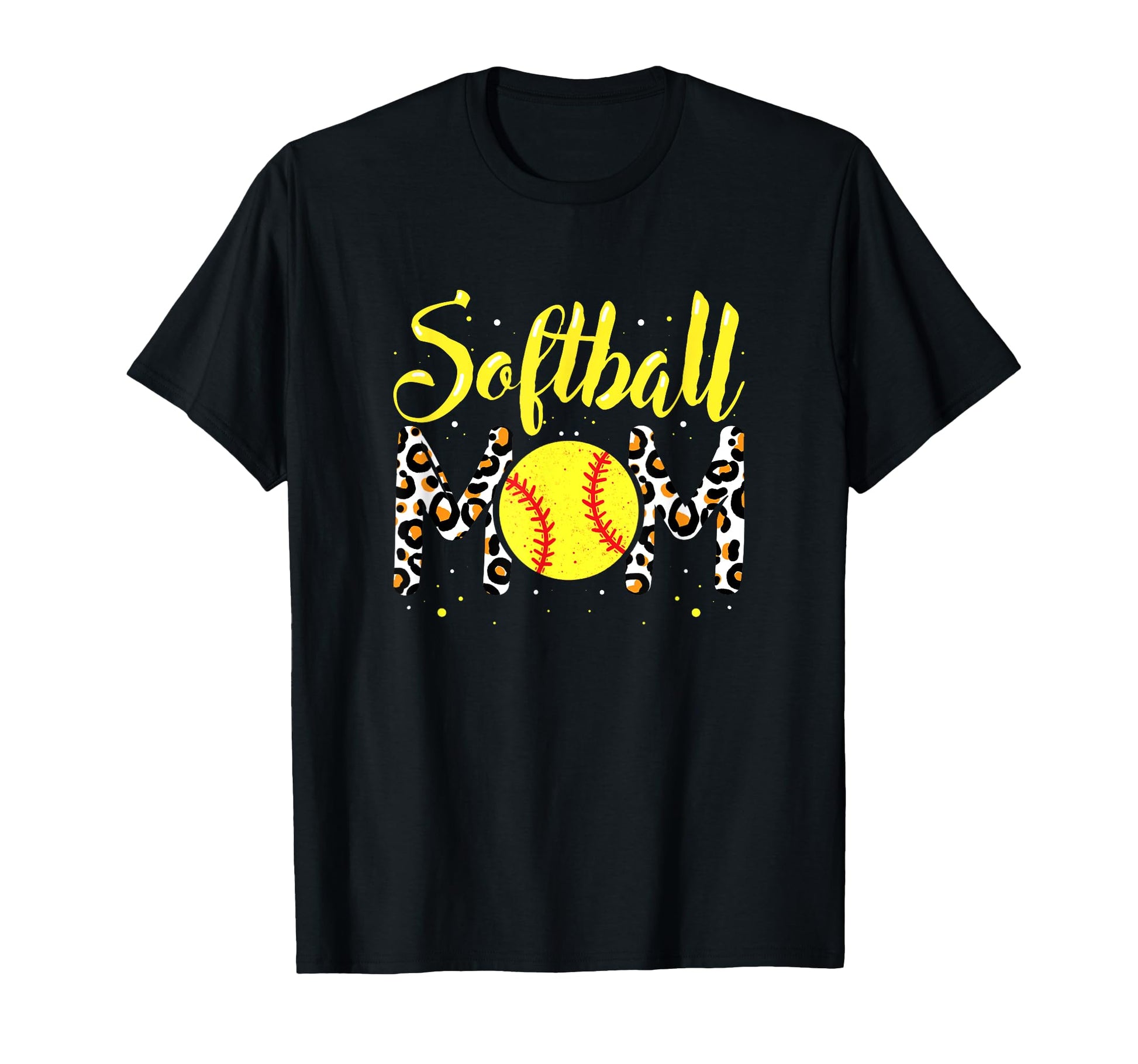Softball Mom Leopard Funny Baseball Mom T-Shirt - Graphic Print for Adults - T-Shirt, Sweatshirt, Hoodie