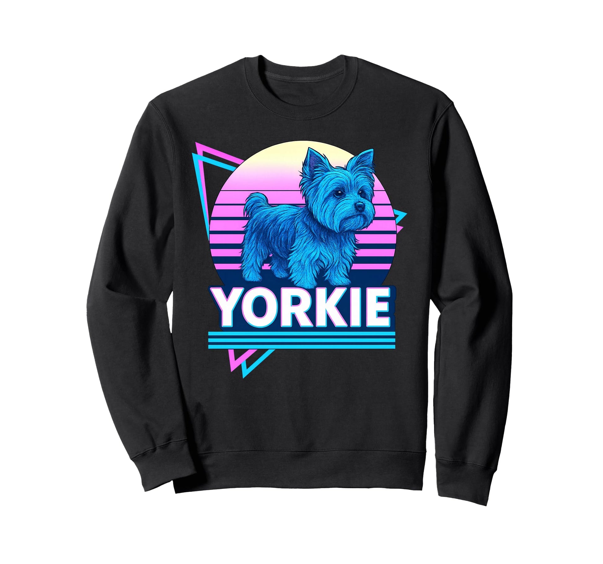 Yorkshire Terrier Synthwave Sweatshirt - Novelty Apparel for Adults - T-Shirt, Sweatshirt, Hoodie