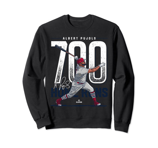 Albert Pujols 700 Home Runs Albert Sweatshirt - Novelty Apparel for Adults - T-Shirt, Sweatshirt, Hoodie