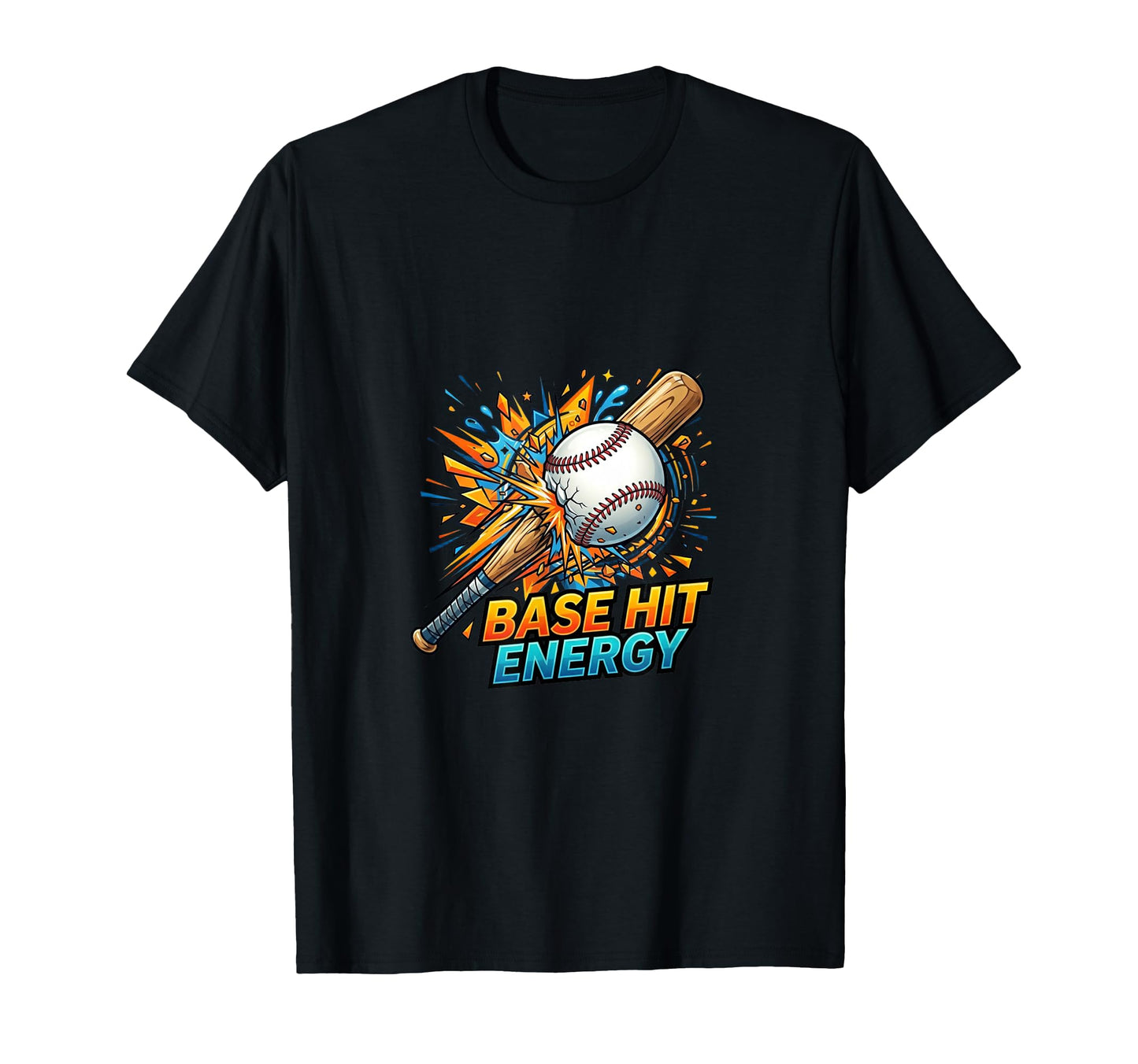 Base Hit Energy Baseball Power Impact T-Shirt - Minimalist Print for Adults - T-Shirt, Sweatshirt, Hoodie