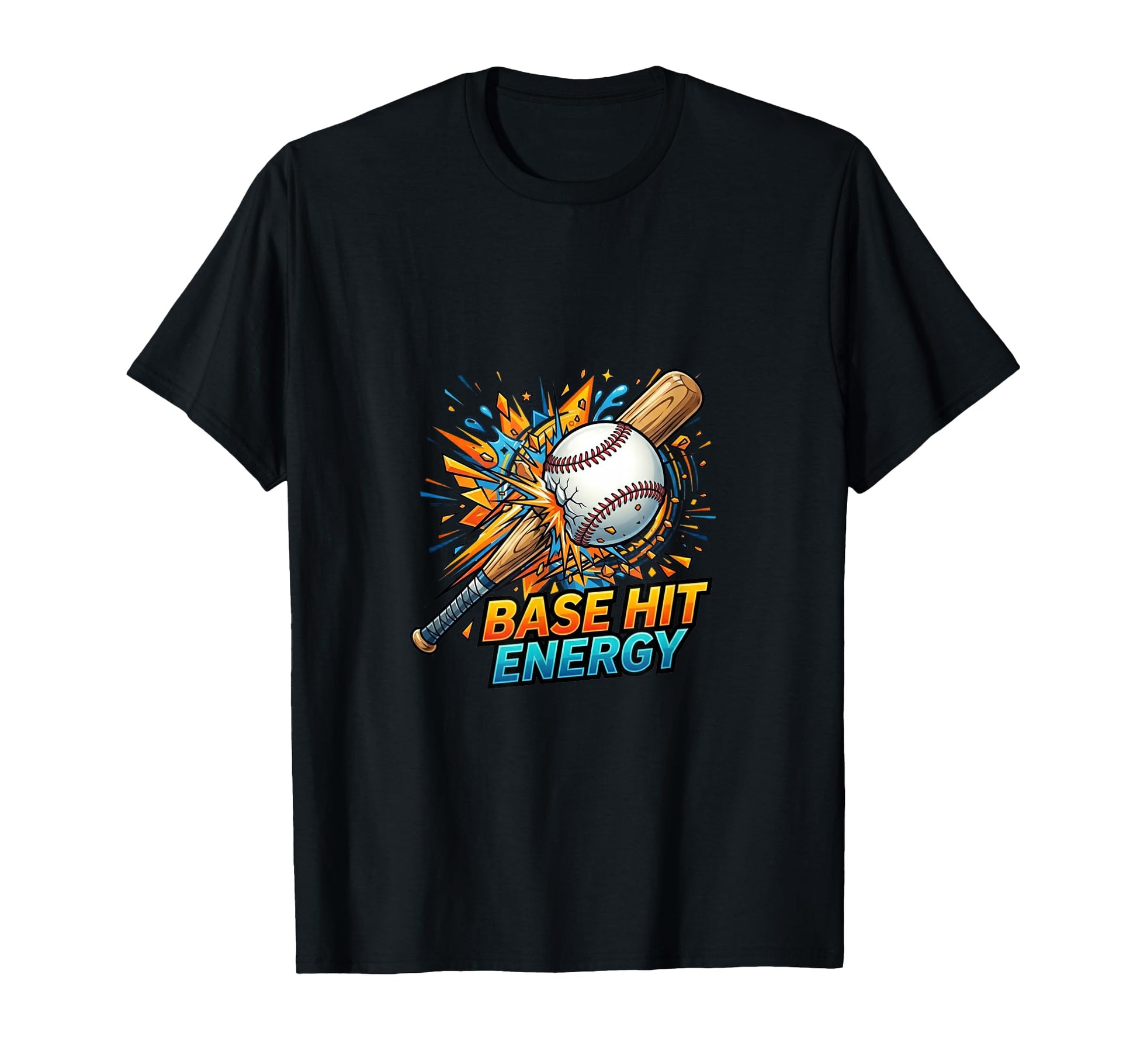 Base Hit Energy Baseball Power Impact T-Shirt - Minimalist Print for Adults - T-Shirt, Sweatshirt, Hoodie
