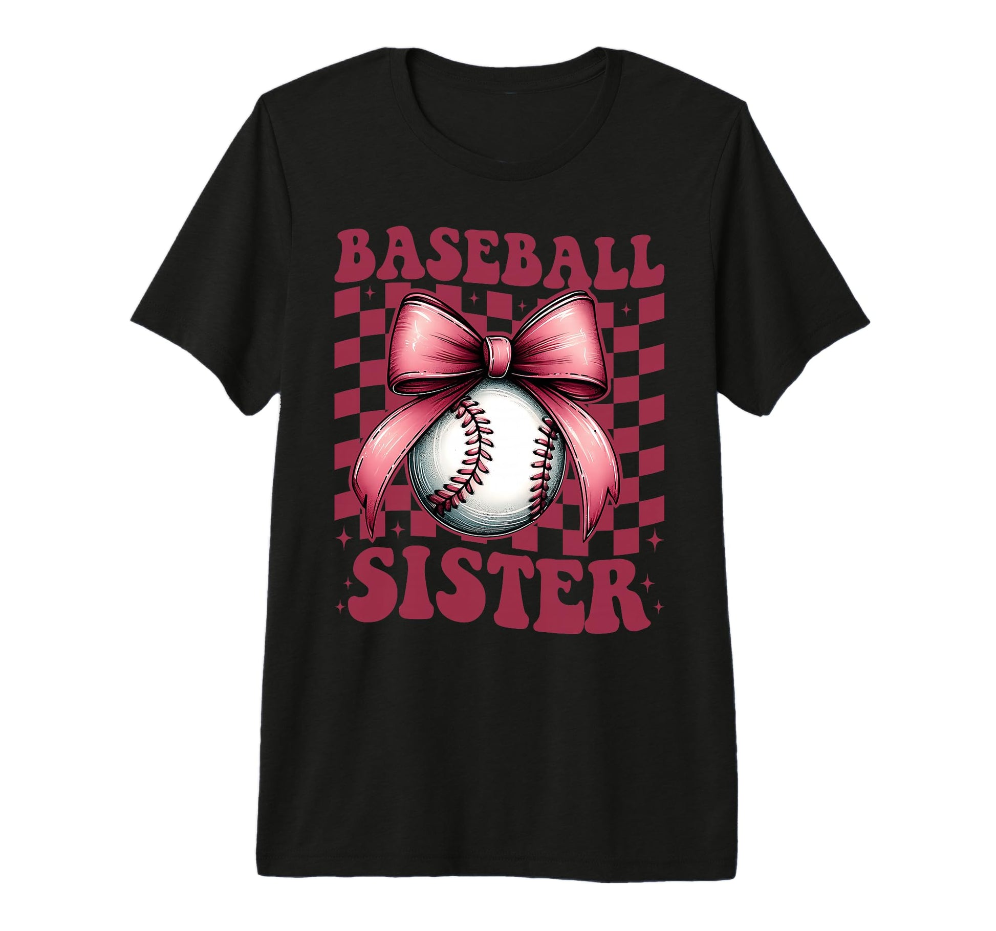 Baseball Sister Baseball Coquette Bow Tri T-Shirt - Graphic Print Unisex - T-Shirt, Sweatshirt, Hoodie