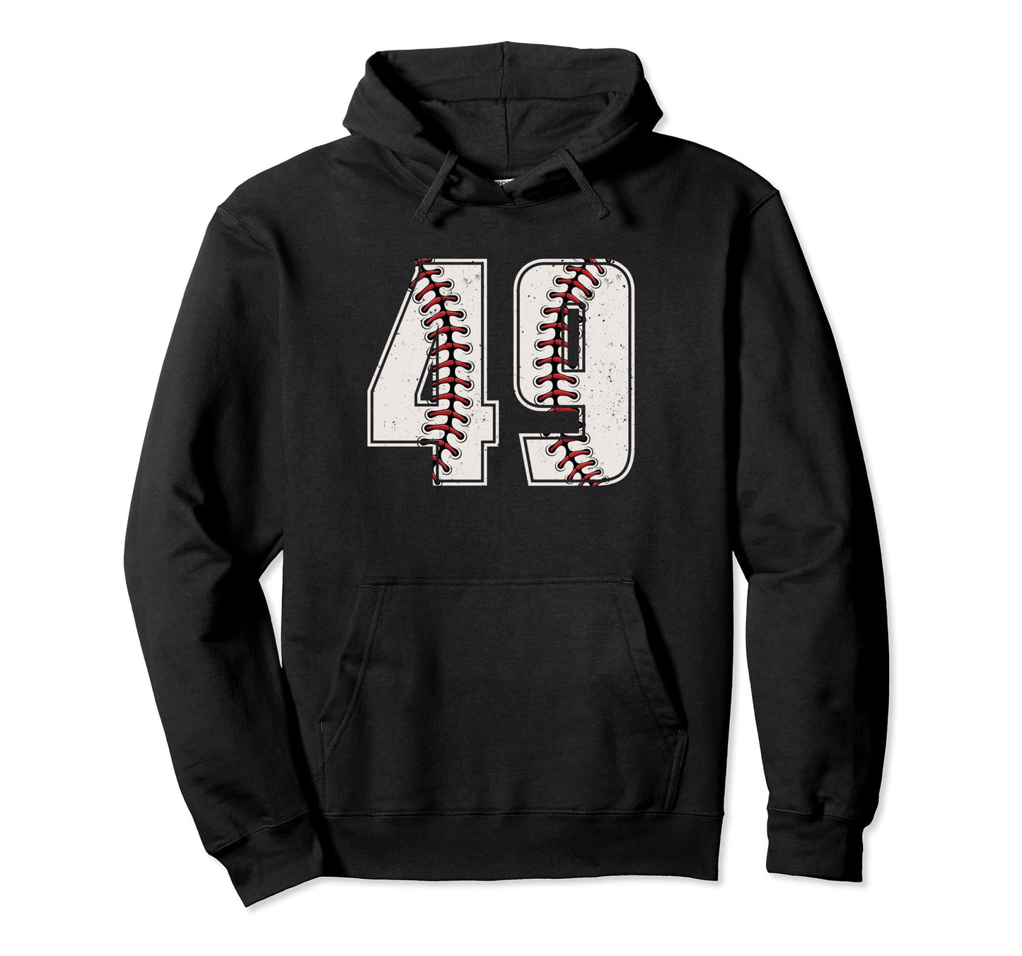 Baseball Player Number 49 Forty Nine Hoodie - Unique Graphic for Adults - T-Shirt, Sweatshirt, Hoodie