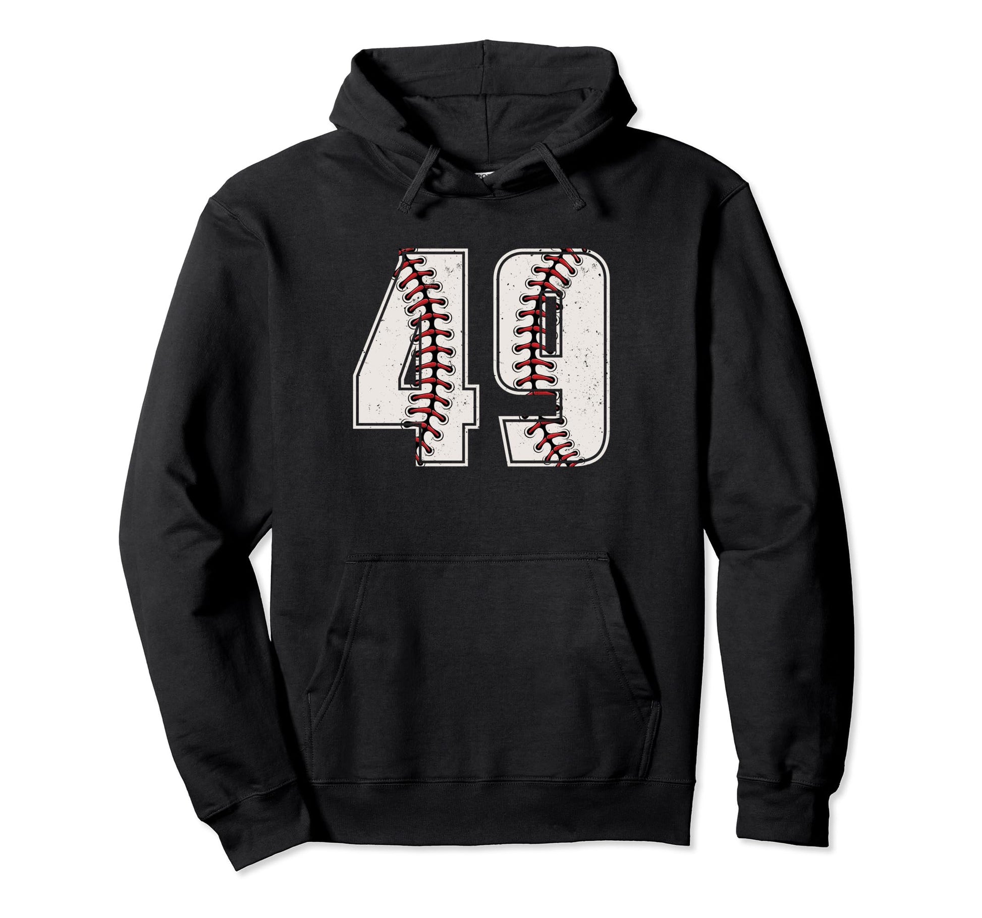 Baseball Player Number 49 Forty Nine Hoodie - Unique Graphic for Adults - T-Shirt, Sweatshirt, Hoodie