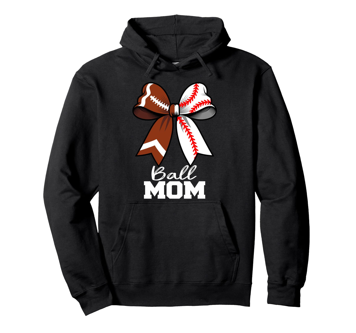 Ball Mom Football Baseball Mom Coquette Hoodie - Unique Graphic for Adults - T-Shirt, Sweatshirt, Hoodie